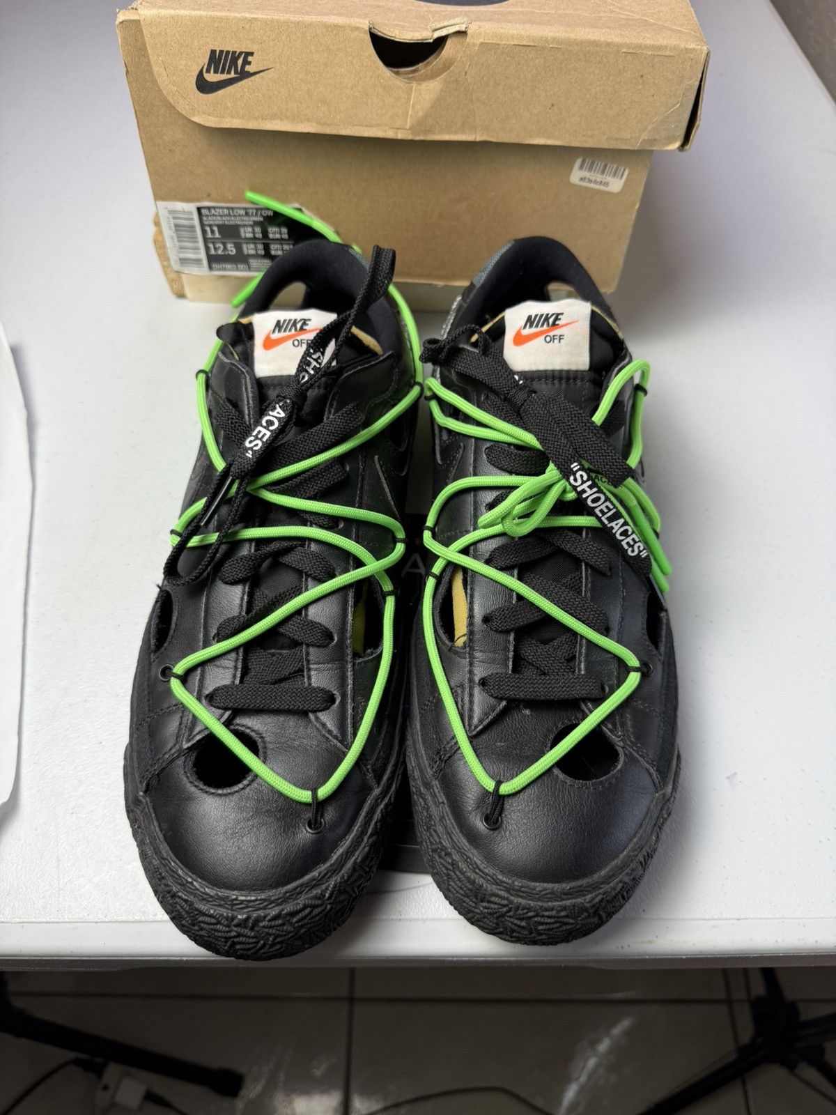 Nike × Off-White Used 2022 Nike Off-White x Blazer Low 'Black' Sz 11 Size US 11 / EU 44 - 4 Thumbnail