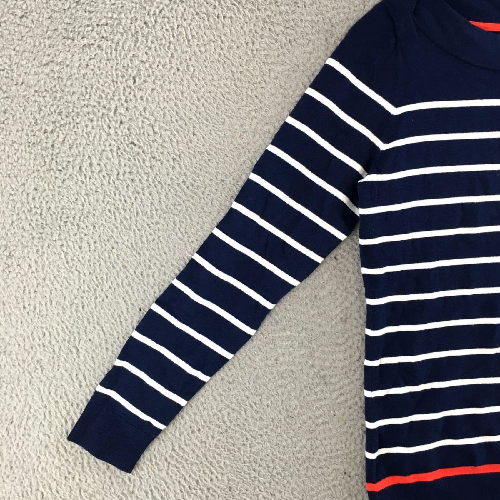 Nautica Nautica Sweater Womens M Navy Blue White Striped Crewneck Pullover Long Sleeve Size M / US 6-8 / IT 42-44 - 4 Thumbnail
