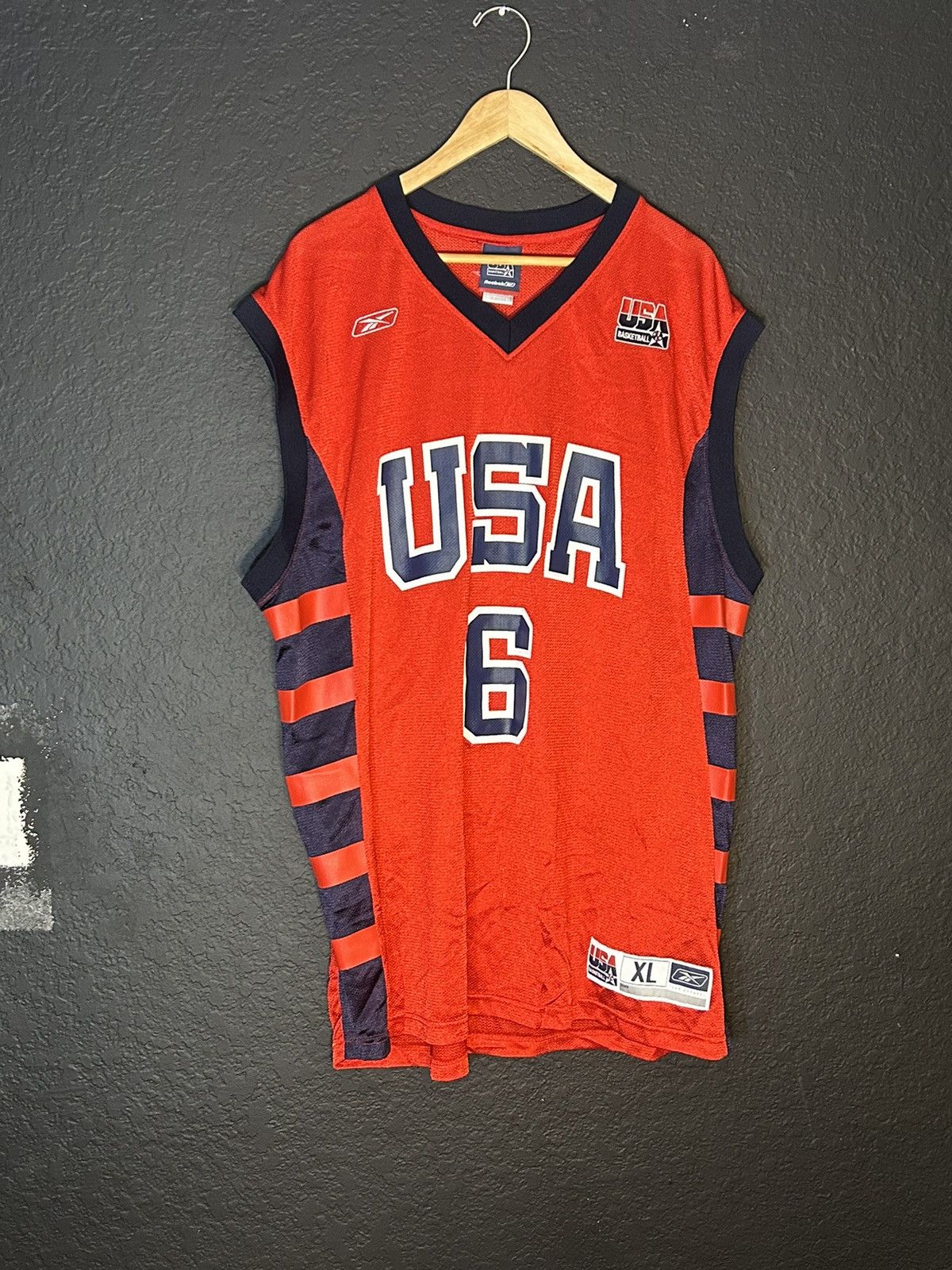 Reebok Vintage 2000s Reebok Team Usa Dwyane Wade #6 Size US XL / EU 56 / 4 - 1 Thumbnail