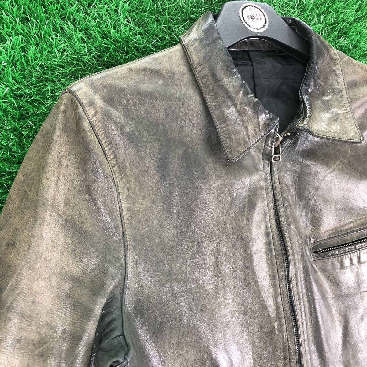 Japanese Brand Vintage 90's Leather Zipper Jacket by Jun Men Size US S / EU 44-46 / 1 - 2 Thumbnail