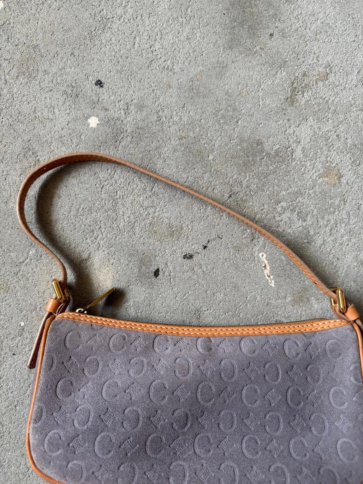 Celine Celine C Macadam Suede Shoulder Bag Purple/Beige Size ONE SIZE - 4 Thumbnail