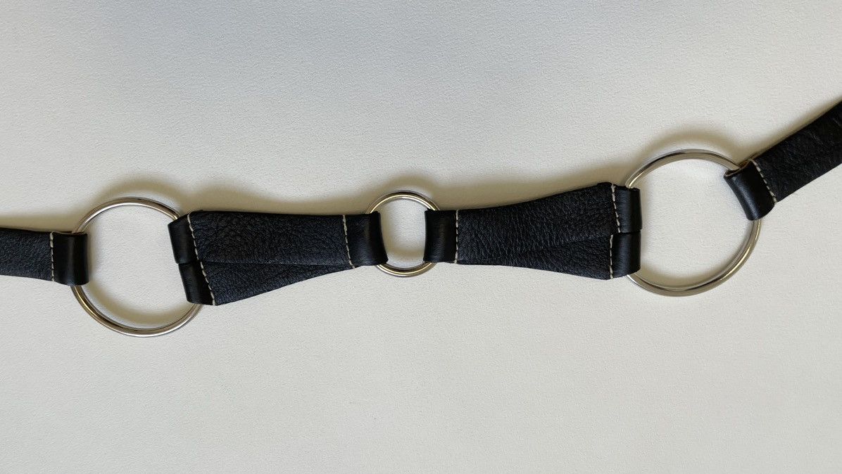 Miu Miu Mid 2000s Black Leather Bondage Belt Size 32 - 7 Thumbnail