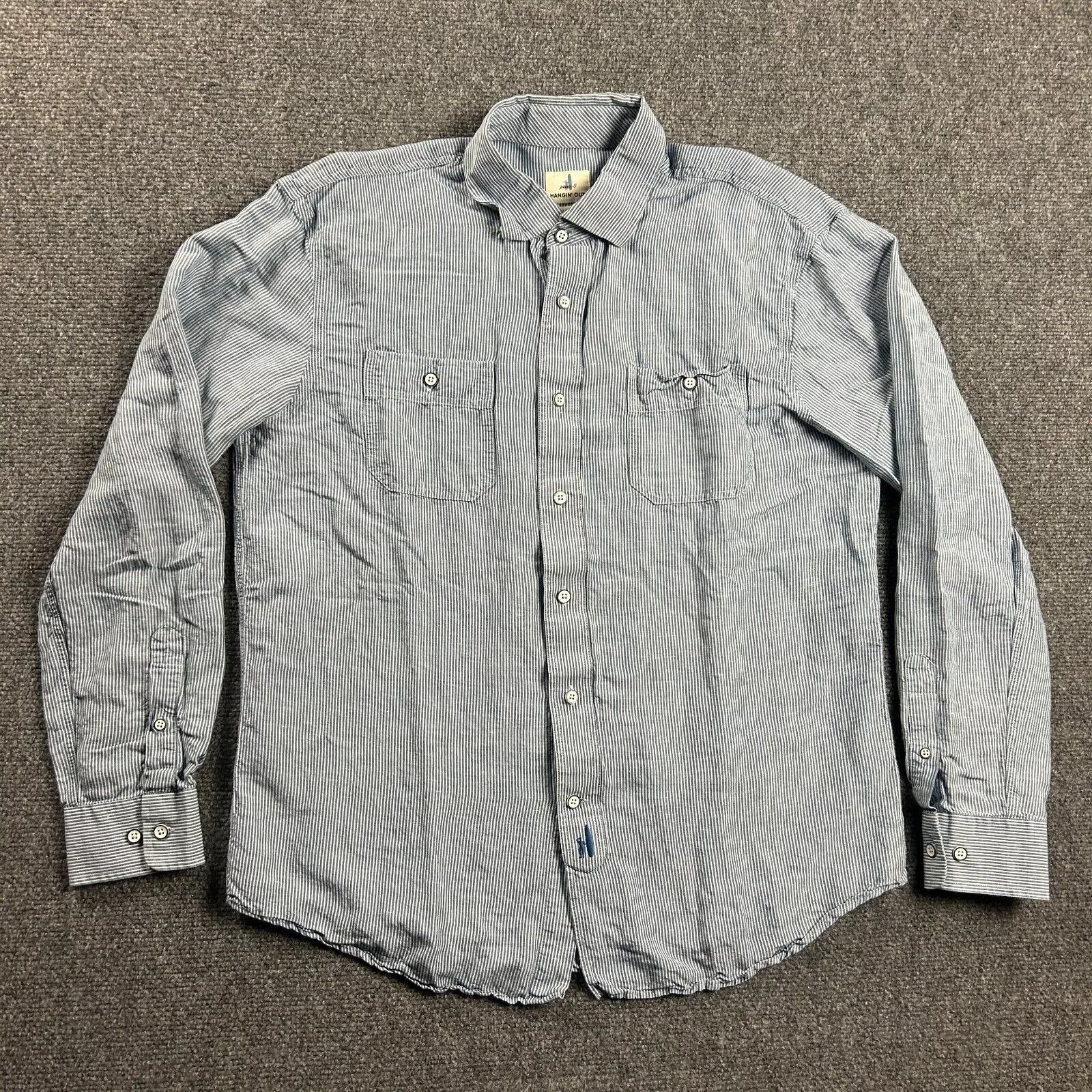 johnnie-O Johnnie-O Shirt Mens Large Button Up Striped Blue Hangin Out Size US L / EU 52-54 / 3 - 1 Thumbnail