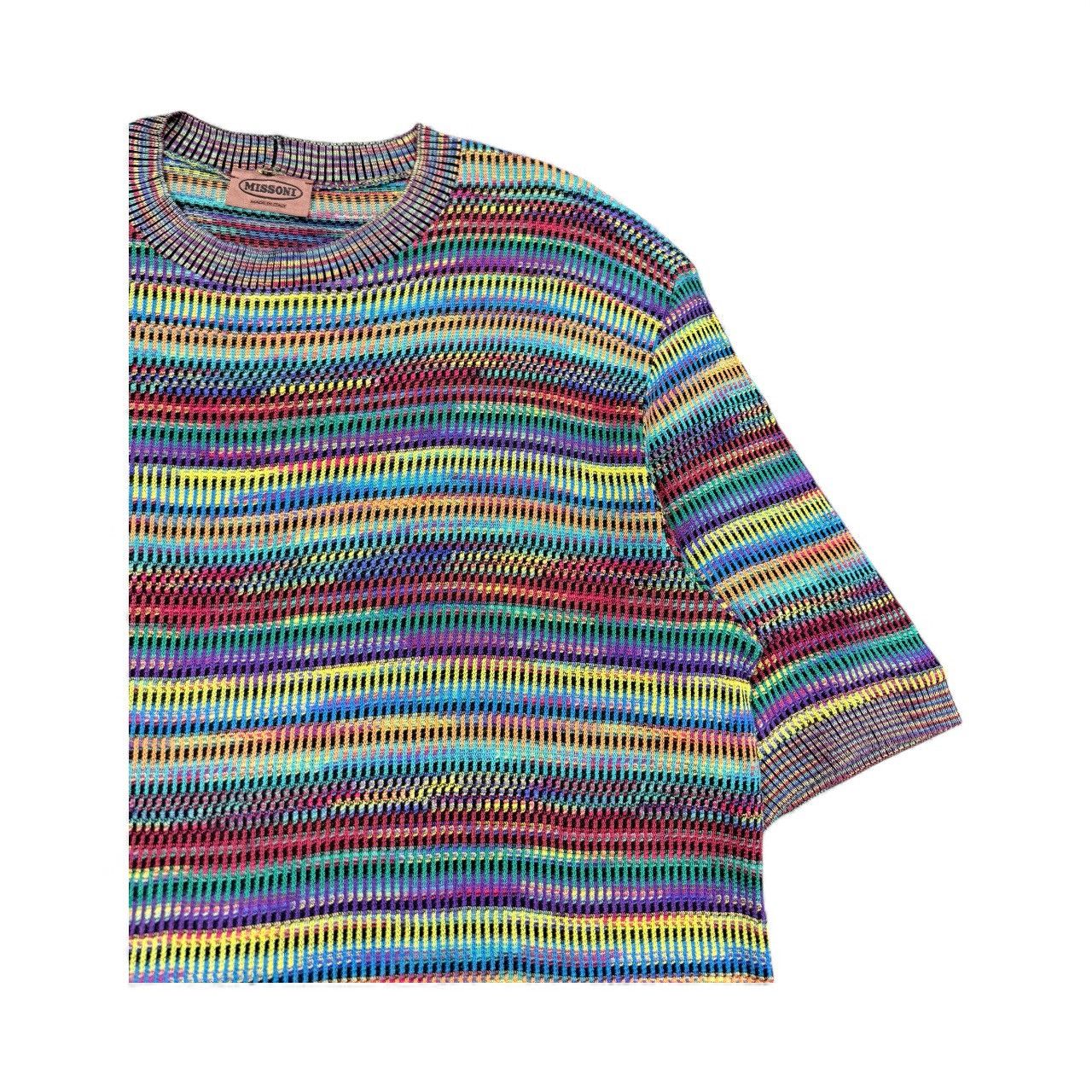Missoni Vtg🔥Missoni Static Multicolor Knitted Tee Made In Italy Size US M / EU 48-50 / 2 - 6 Thumbnail