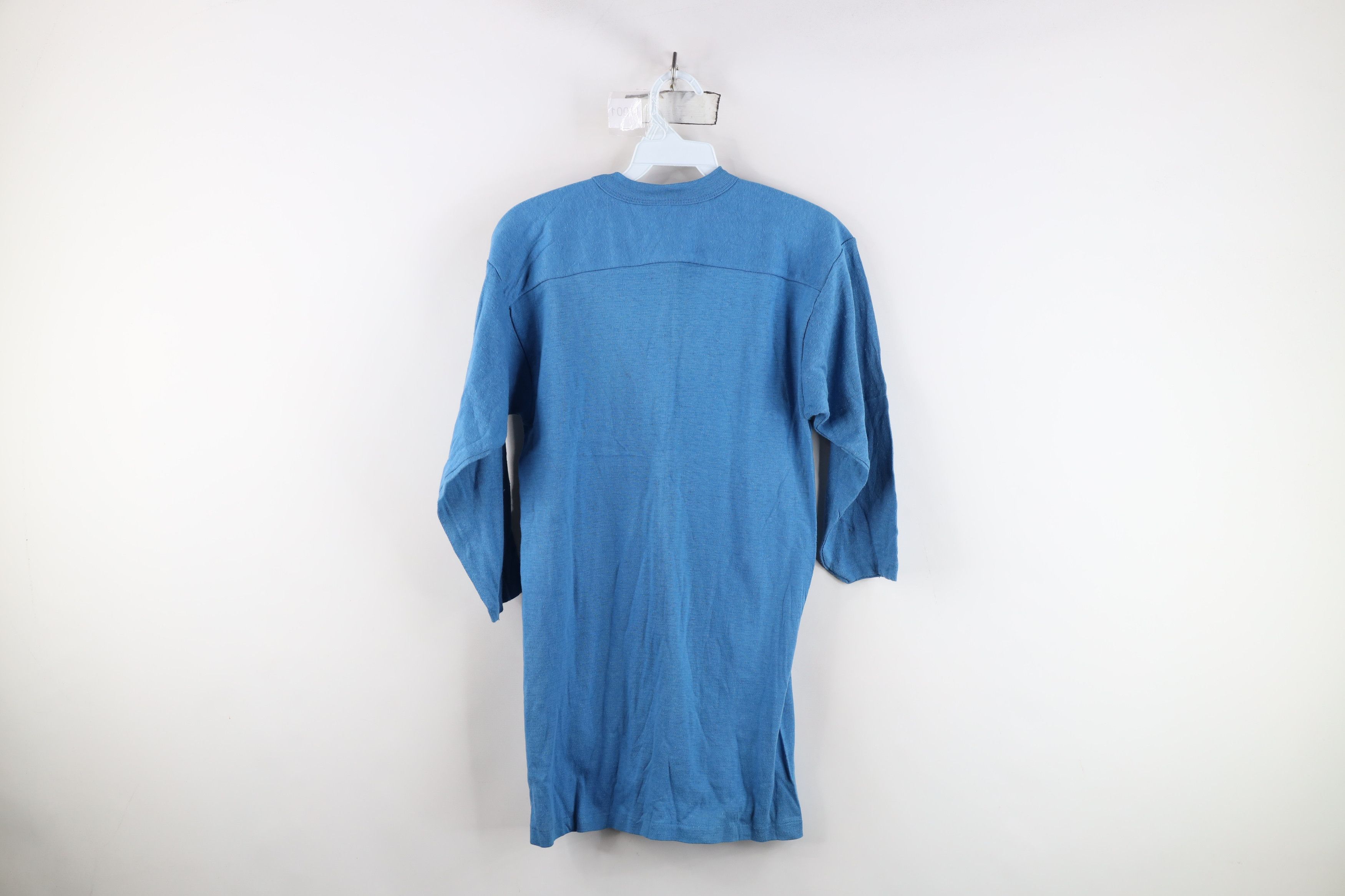 Vintage Deadstock Vintage 60s 70s Jersey T-Shirt Blue USA Cotton Size US S / EU 44-46 / 1 - 10 Thumbnail