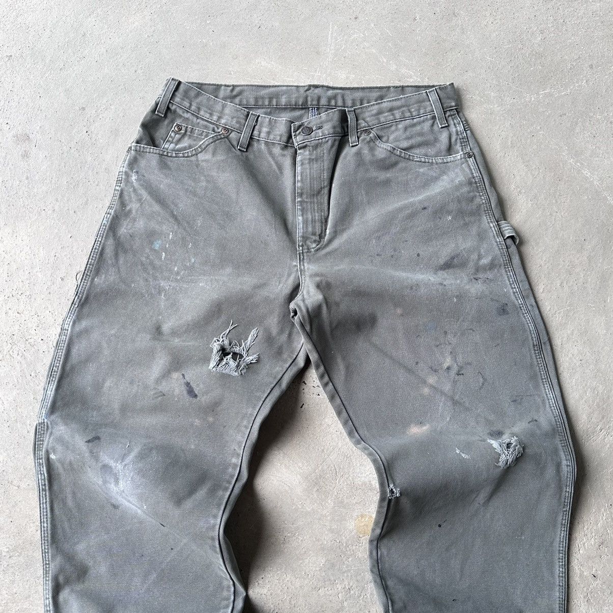 Carhartt × Dickies (35x30) Crazy Vintage Y2K Faded Dickies Carpenter Pants MOS Size US 35 - 2 Thumbnail