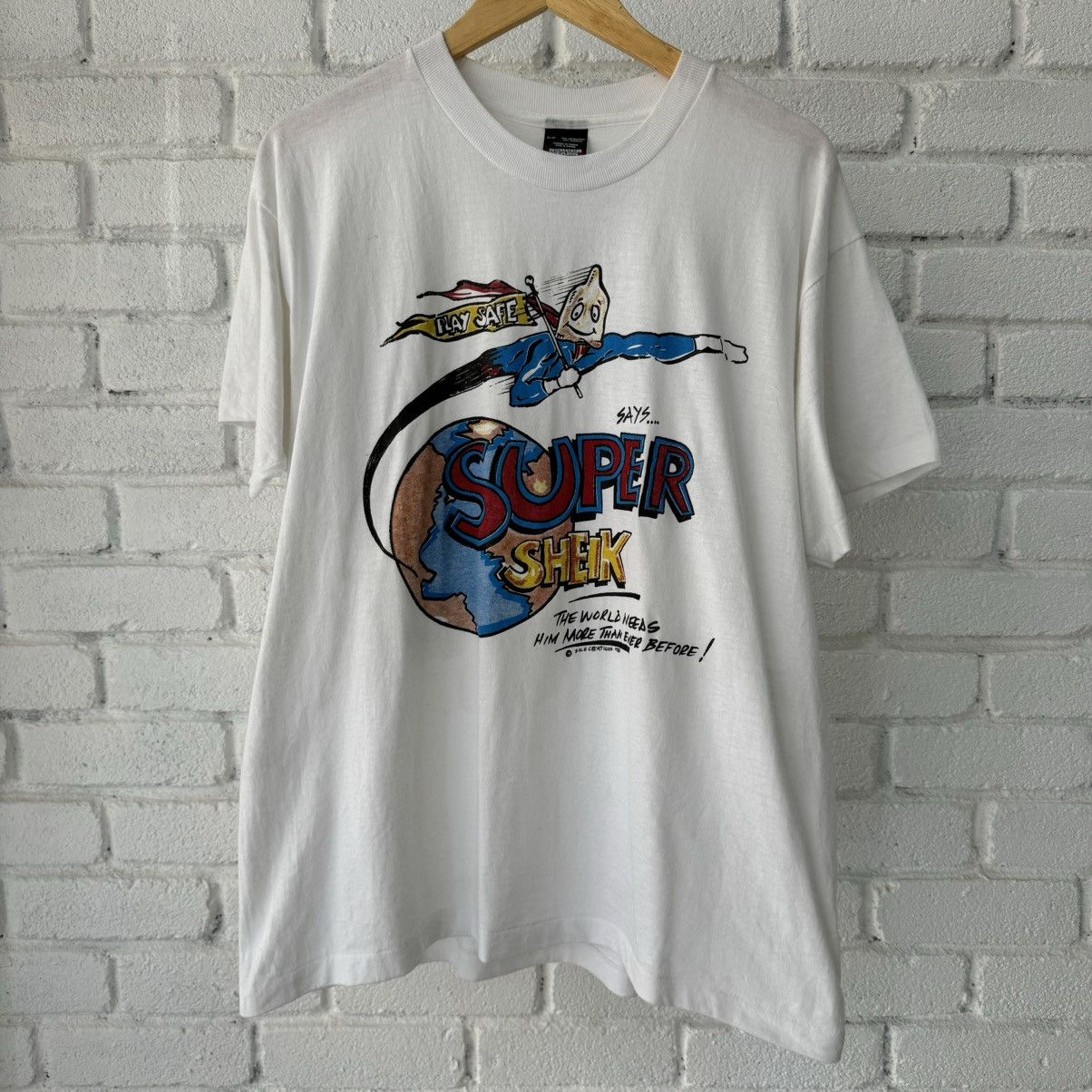 Vintage 88’s Super Sheik Condom Man Tee Size US XL / EU 56 / 4 - 1 Thumbnail