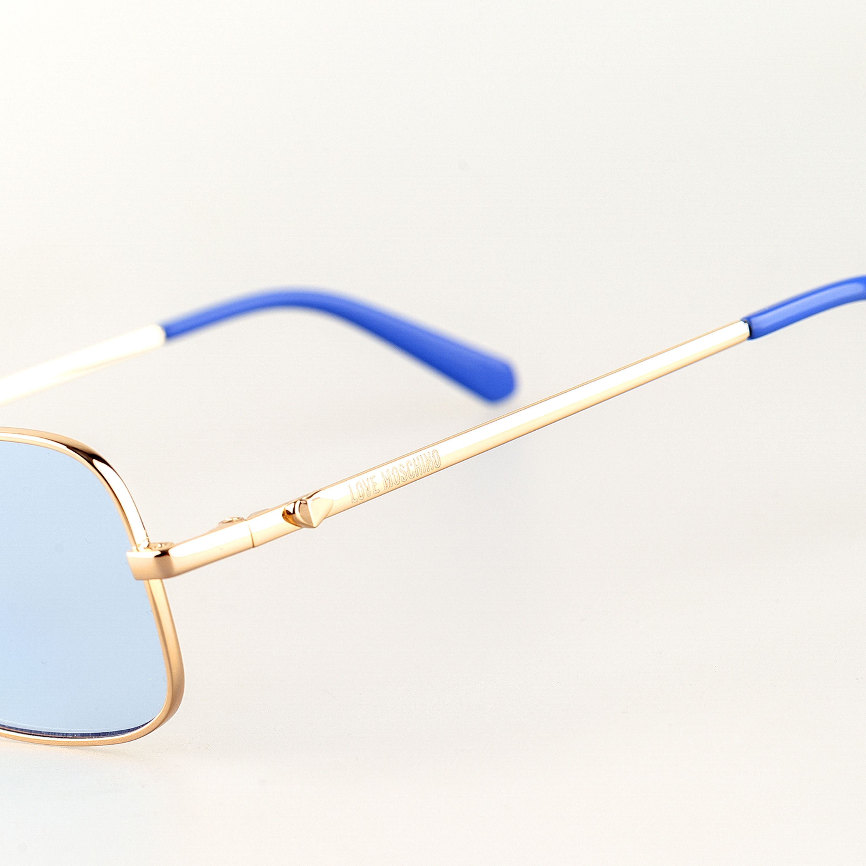 Moschino Moschino MOL012/S MVUKU 1AB-1A1 Blue/Golden Sunglasses Size ONE SIZE - 6 Thumbnail
