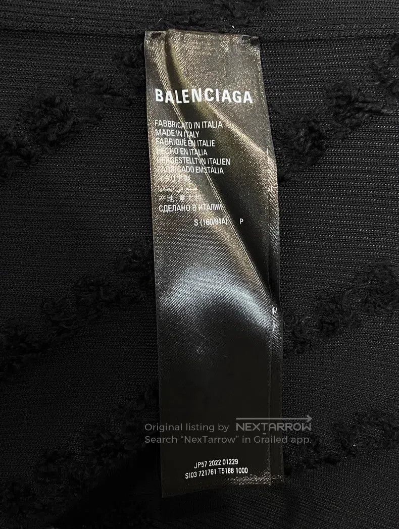 Balenciaga Balenciaga Black Logo Stand Collar Ribbed Long Dress Size S / US 4 / IT 40 - 6 Thumbnail