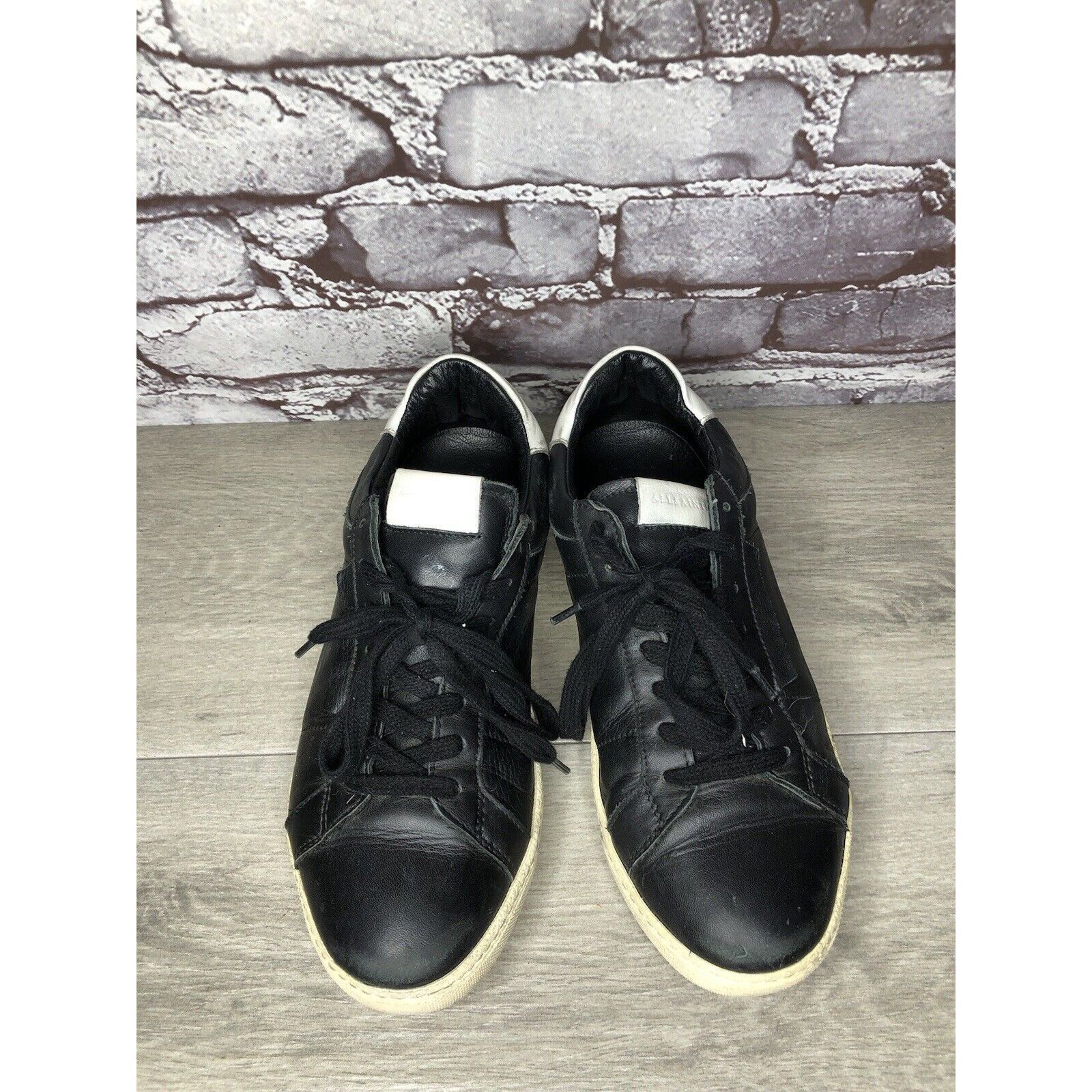 Allsaints AllSaints Sheer Black White Leather Low Casual Sneakers Wome Size US 9 / IT 39 - 2 Thumbnail