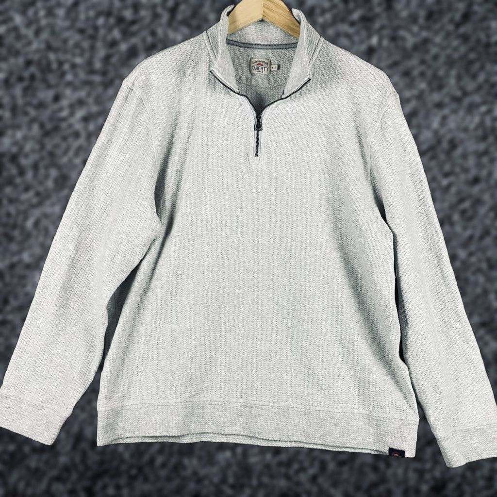 Faherty Faherty Knit 1/4 Zip Sweater XL Gray Cotton Outdoor Pullover Men Regular Knit Style Zipper Logo Casual Size US XL / EU 56 / 4 - 1 Thumbnail