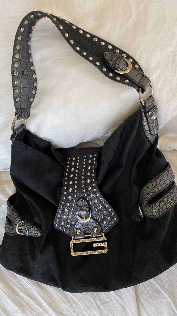 image of Guess Vintage Black Tote Bag, Women's