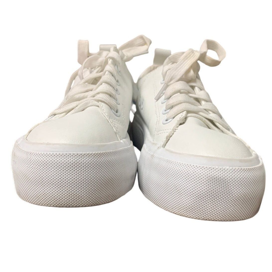 Other Sernial Women's Size 8 White Faux Leather Lace-Up Sneakers Size US 8 / IT 38 - 9 Thumbnail
