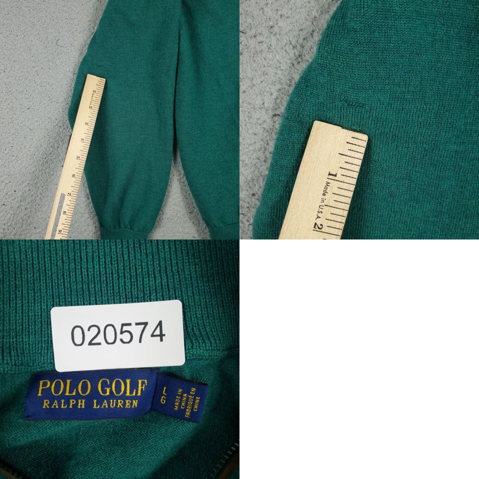 Polo Ralph Lauren Polo Ralph Lauren Mens Green Wool Quarter Zip Sweater Large Size US L / EU 52-54 / 3 - 8 Thumbnail