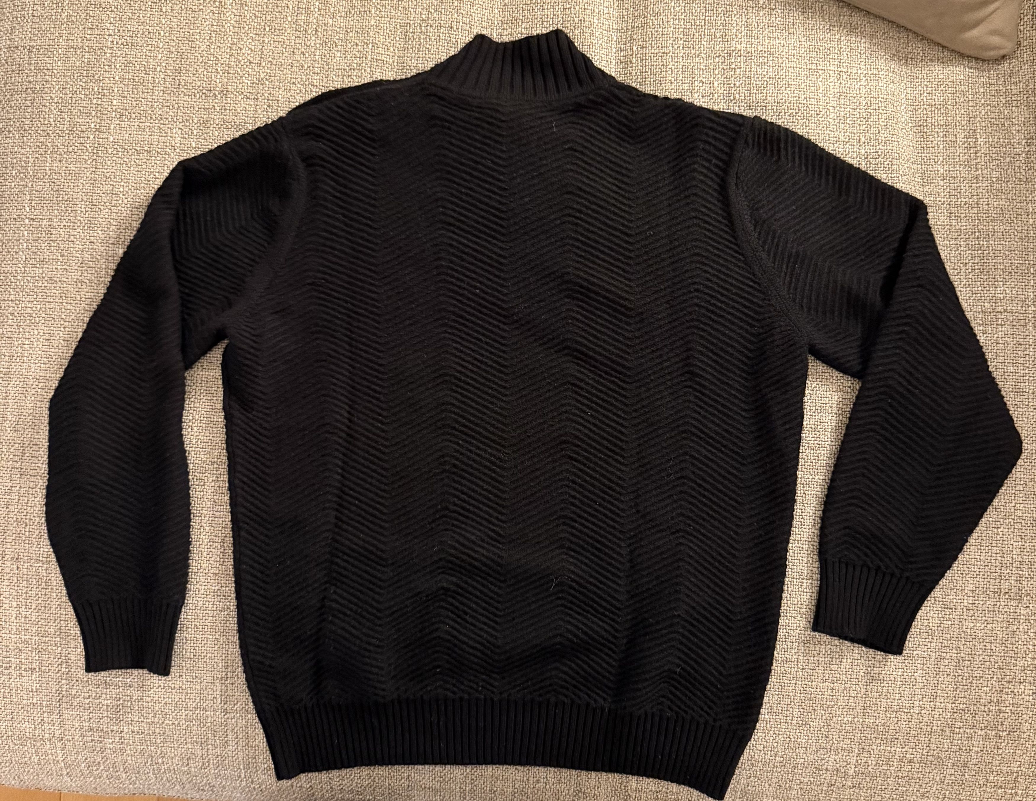 Ermenegildo Zegna ZEGNA 100% Cashmere Ribbed Mock Neck Sweater Size US L / EU 52-54 / 3 - 3 Thumbnail