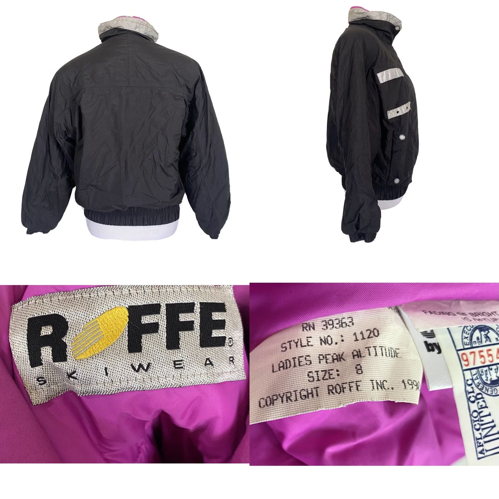 Vintage VINTAGE Roffe BLACK Puffer Jacket Parka Ski Coat Women Size 8 Short Nylon Zip Casual 80's 90s USA Size M / US 6-8 / IT 42-44 - 8 Thumbnail