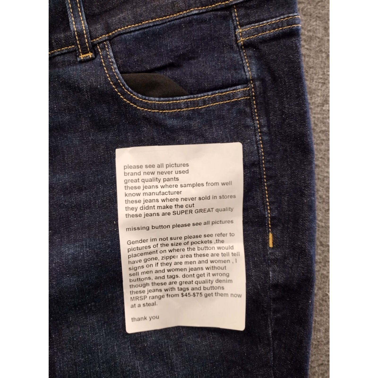 Vintage Unbranded Dark Wash Women's High Rise Cotton Blend Boot Cut Jeans Sz 18 Size 40" / US 18 - 7 Thumbnail