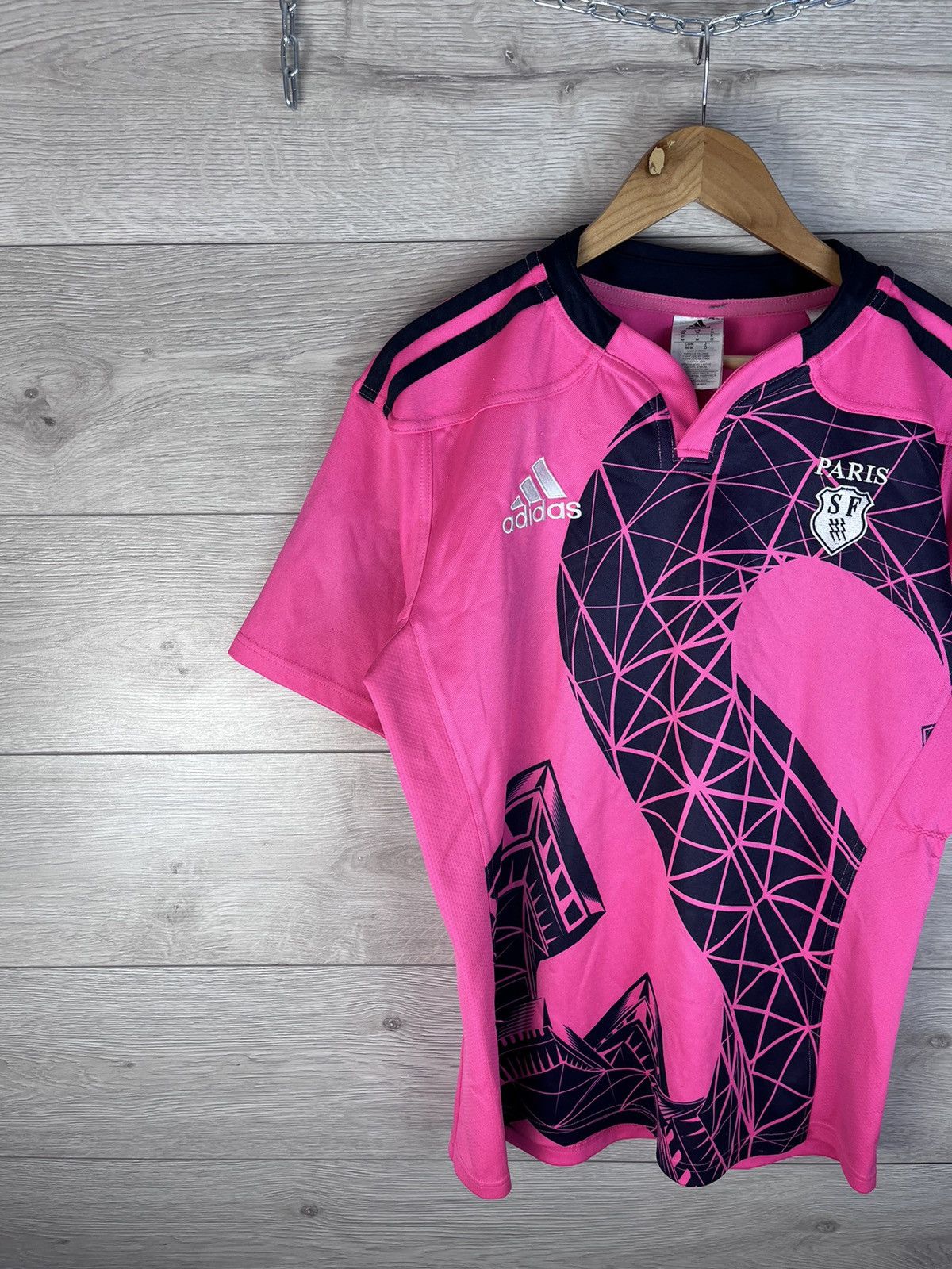 Adidas Men’s rugby jersey Stade Francais Paris shirt 2014/15 size M Size US M / EU 48-50 / 2 - 2 Thumbnail