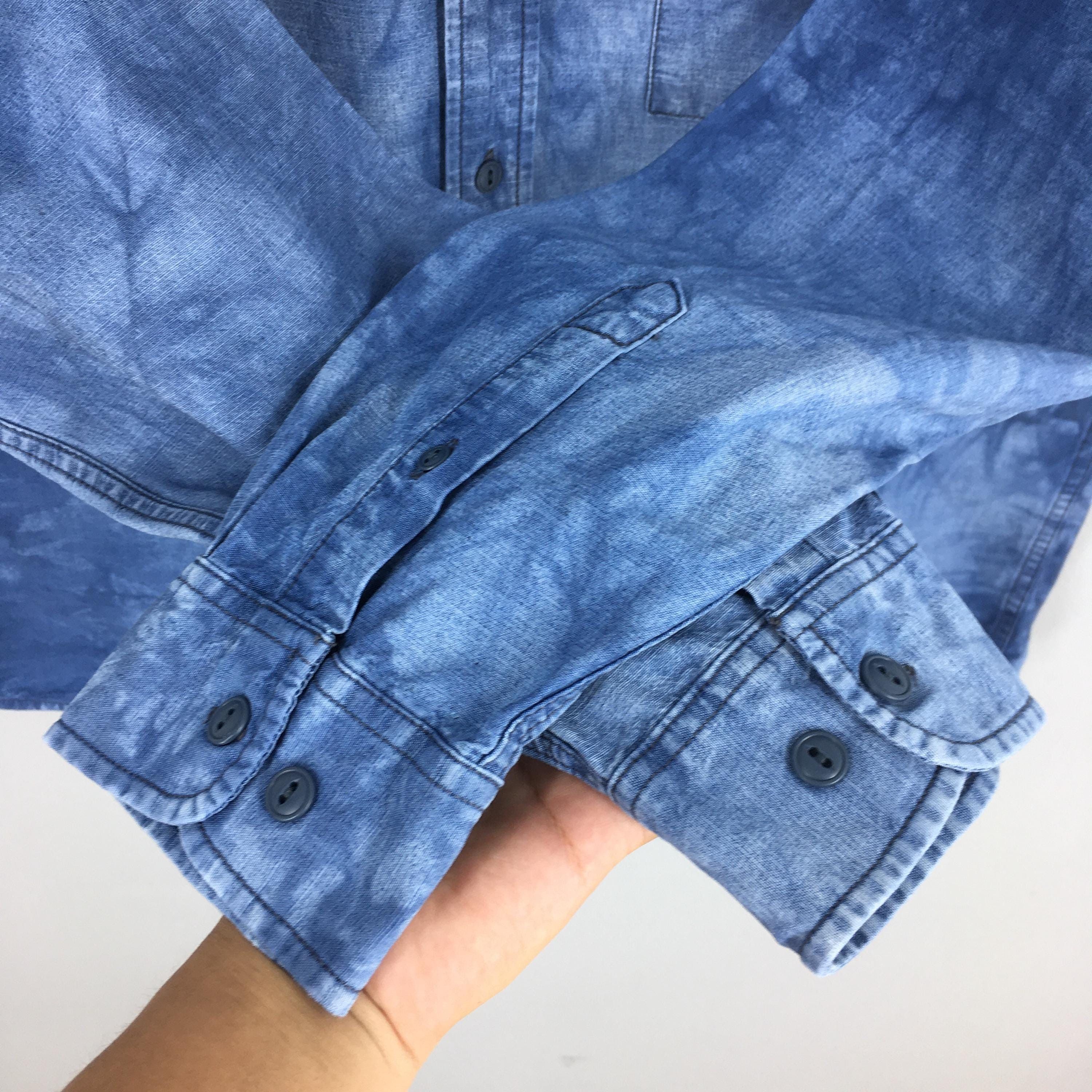 Eddie Bauer Vintage 90's Eddie Bauer Bleach Blue Flannel Medium Size US M / EU 48-50 / 2 - 4 Thumbnail