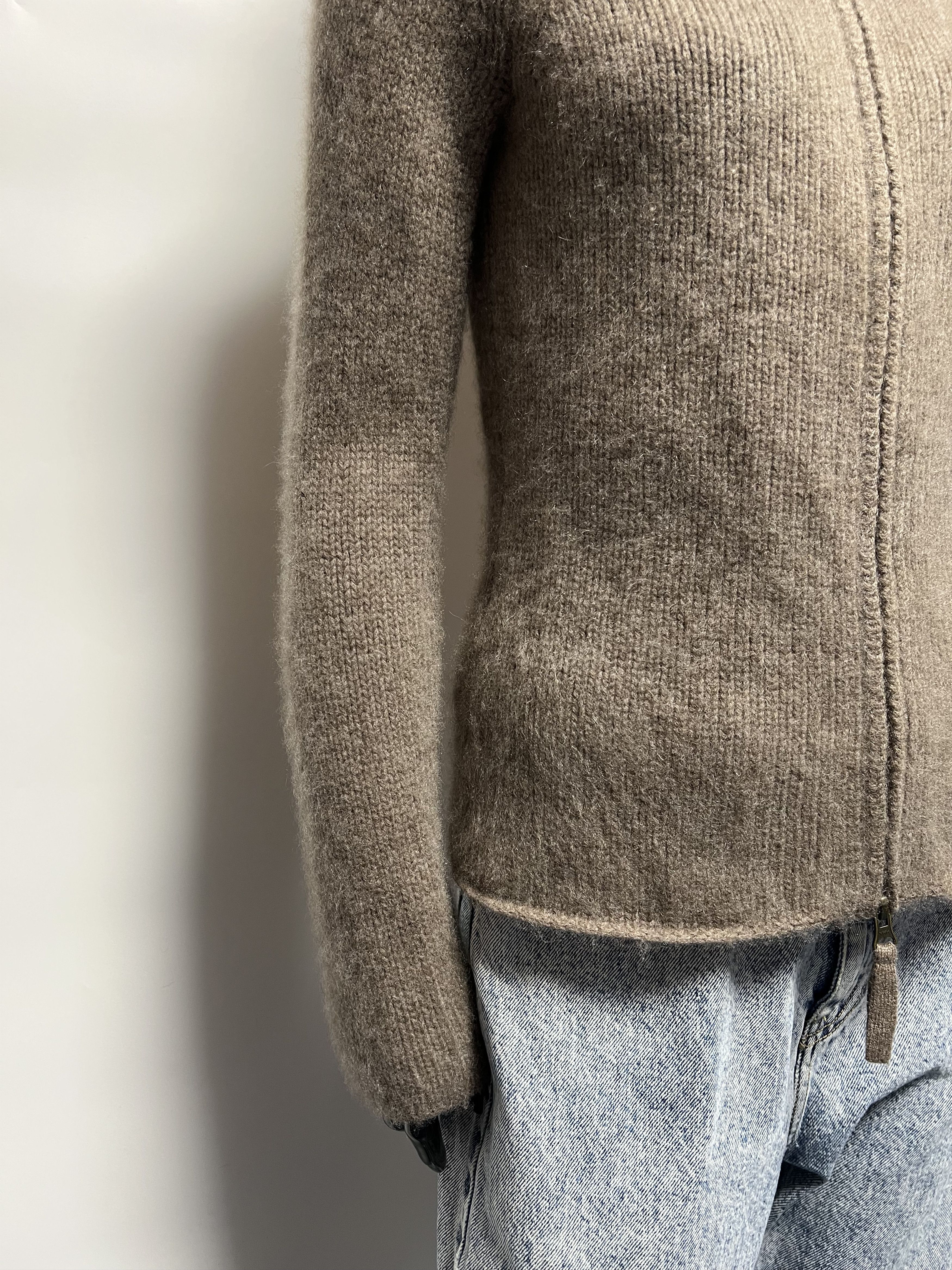 Other 100% Cashmere Women’s Knit Full Zip Sweater Real Fur Trim Size S / US 4 / IT 40 - 8 Thumbnail
