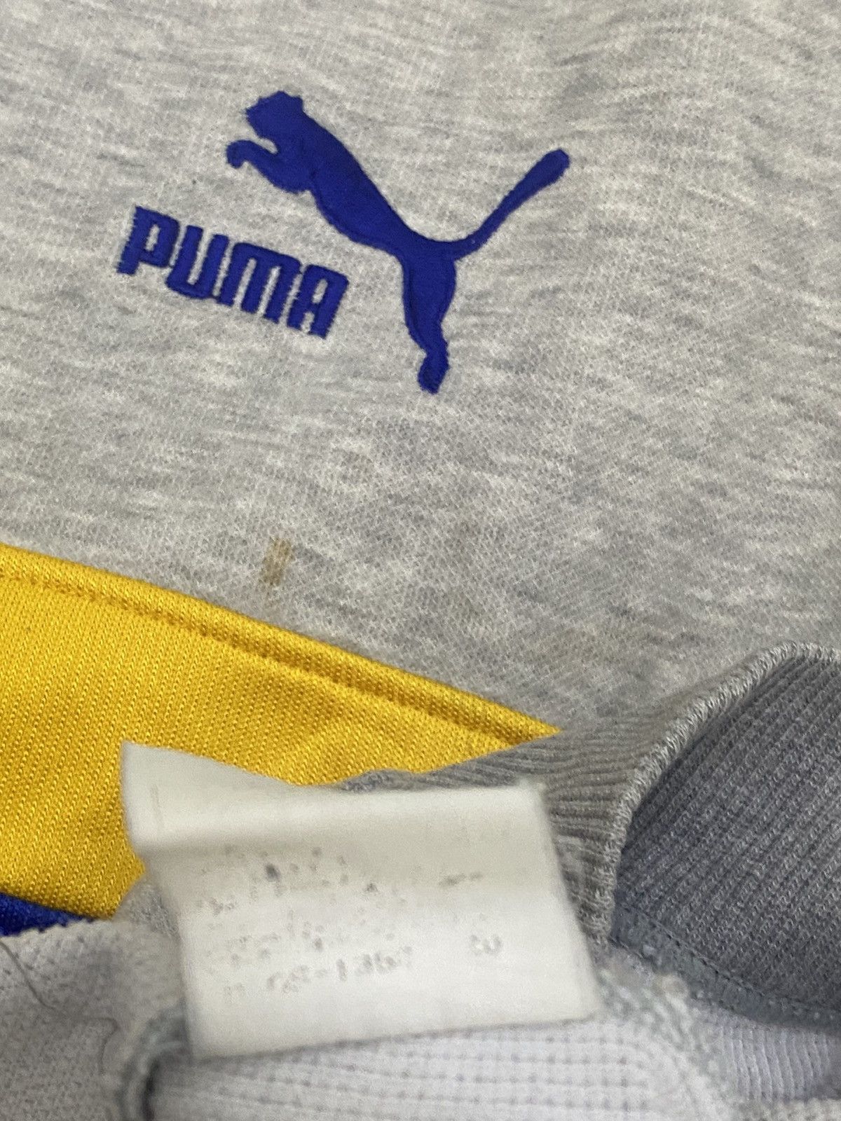 Puma ULTRA RARE Vintage 90s PUMA hoodie stripe yellow blue Size US L / EU 52-54 / 3 - 8 Thumbnail