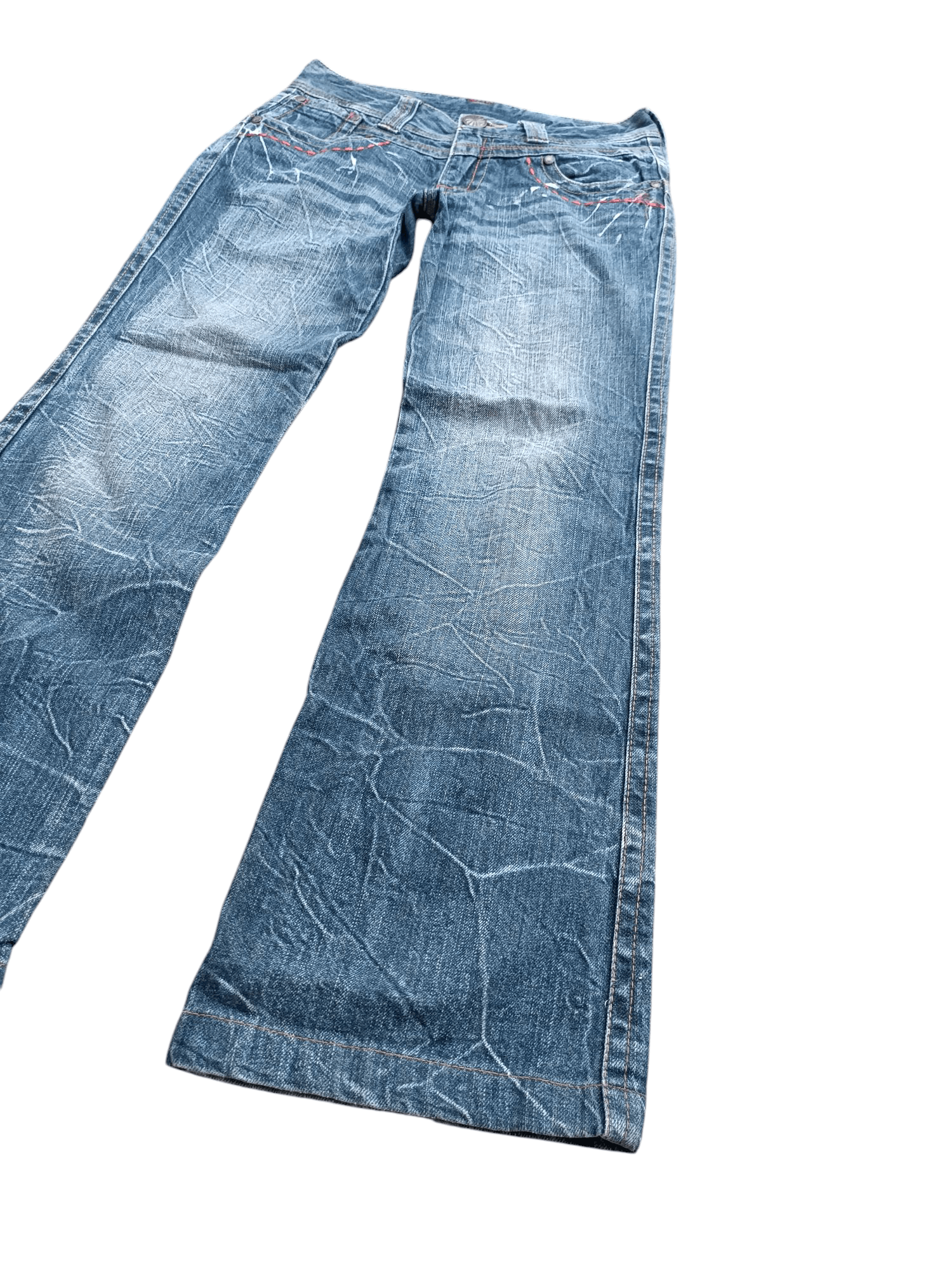 Japanese Brand Rare Vintage Japanese Brand Flared Embroidery Jeans E247 Size US 28 / EU 44 - 1 Thumbnail