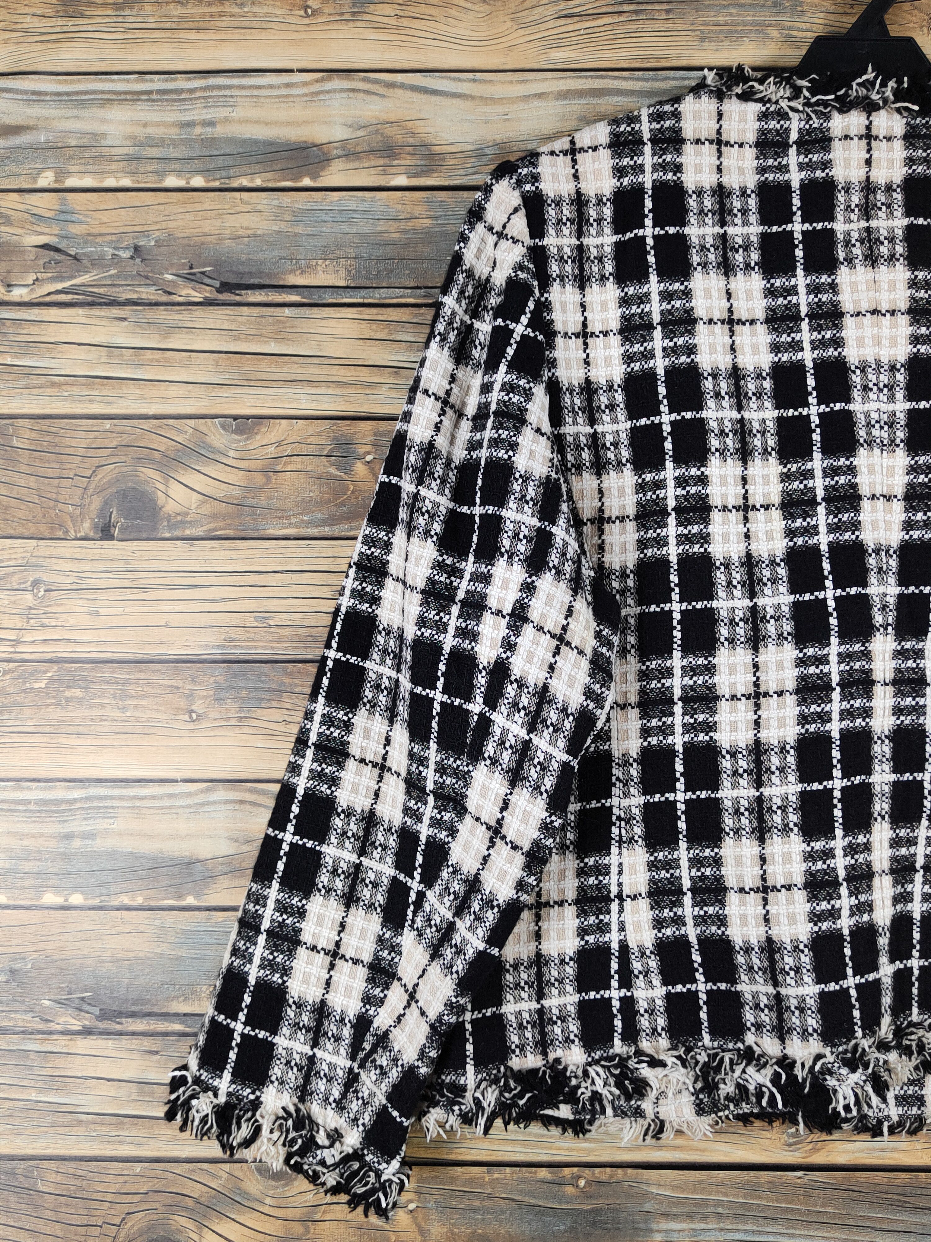 Homespun Knitwear × Japanese Brand × Vintage Japanese Brand Black Ivory Knitwear cardigan jacket #W1939 Size L / US 10 / IT 46 - 8 Thumbnail