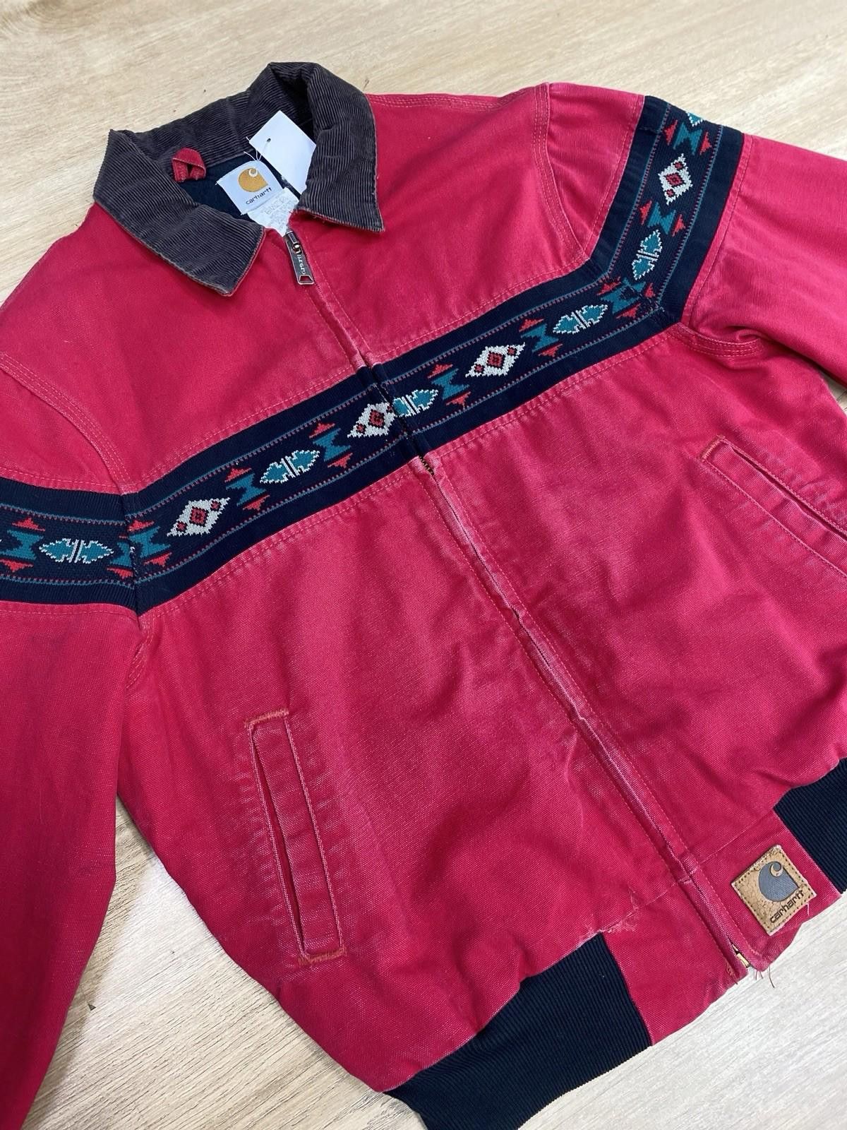 Vintage Carhartt Quilted Santa Fe Jacket “Red Aztec” J77RED