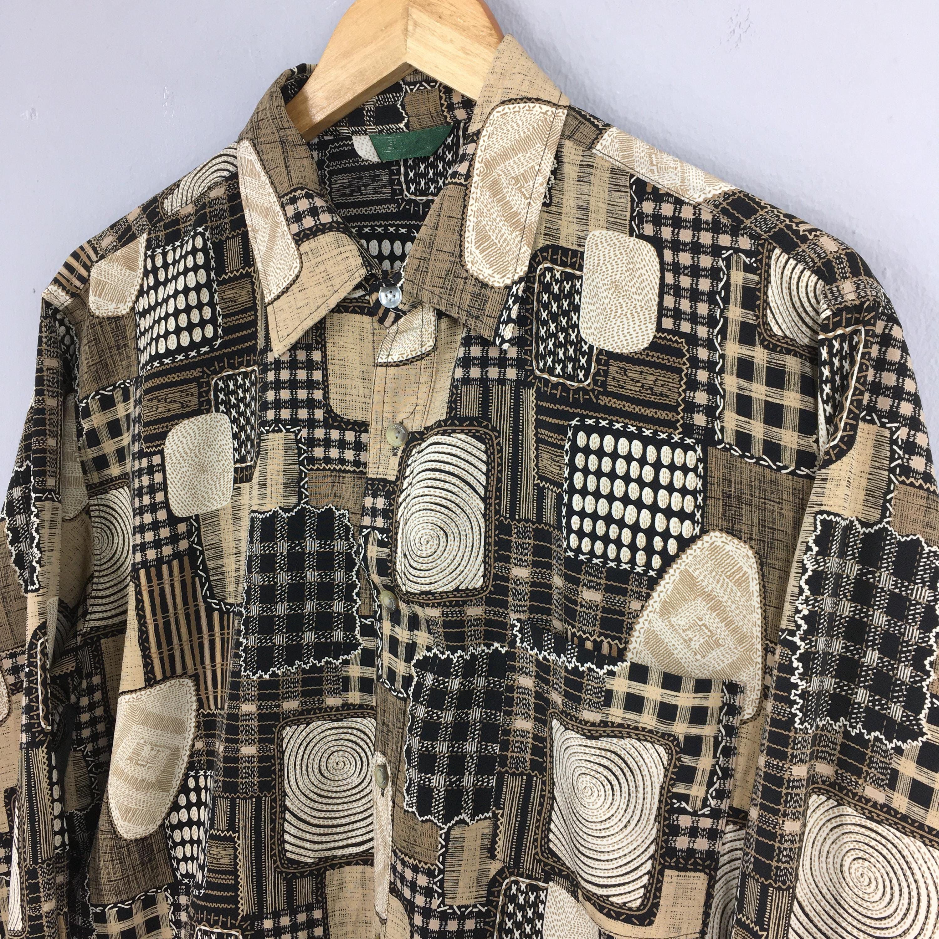Vintage Abstract Novelty Baroque Psychedelic Polyester Shirt M Size US M / EU 48-50 / 2 - 3 Thumbnail