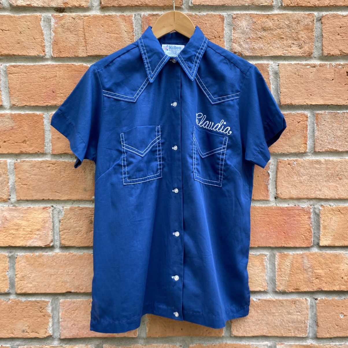 Vintage Hilton Blue Western Bowling Shirt Size S / US 4 / IT 40 - 18 Thumbnail