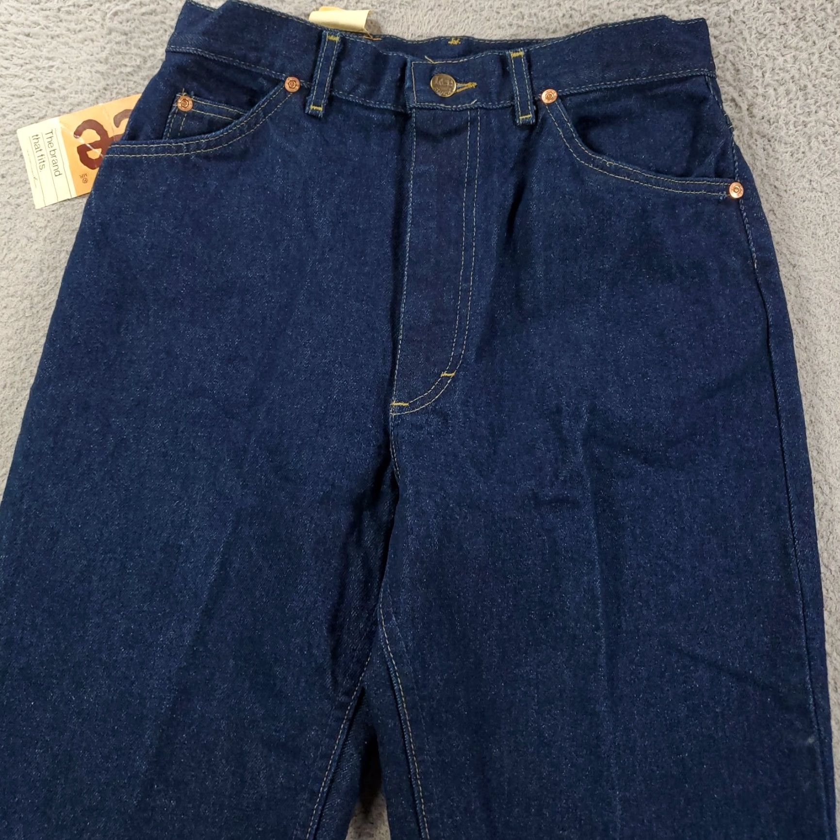 Lee VINTAGE Lee Jeans Womens Juniors 11 Blue High Rise Straight Denim 80s 90s Retro Classic Size 32" / US 10 / IT 46 - 6 Thumbnail