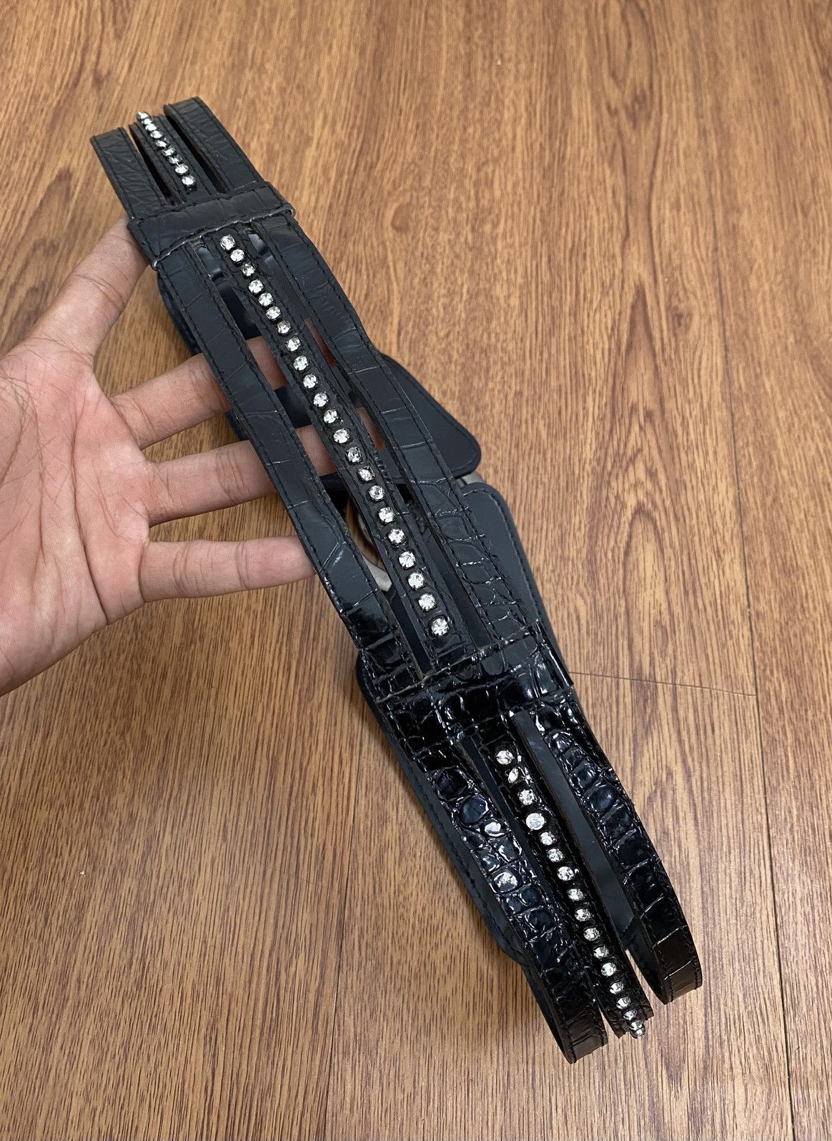 If Six Was Nine × Japanese Brand × Le Grande Bleu (L.G.B.) Black snakeskin crystal belt Size ONE SIZE - 4 Thumbnail