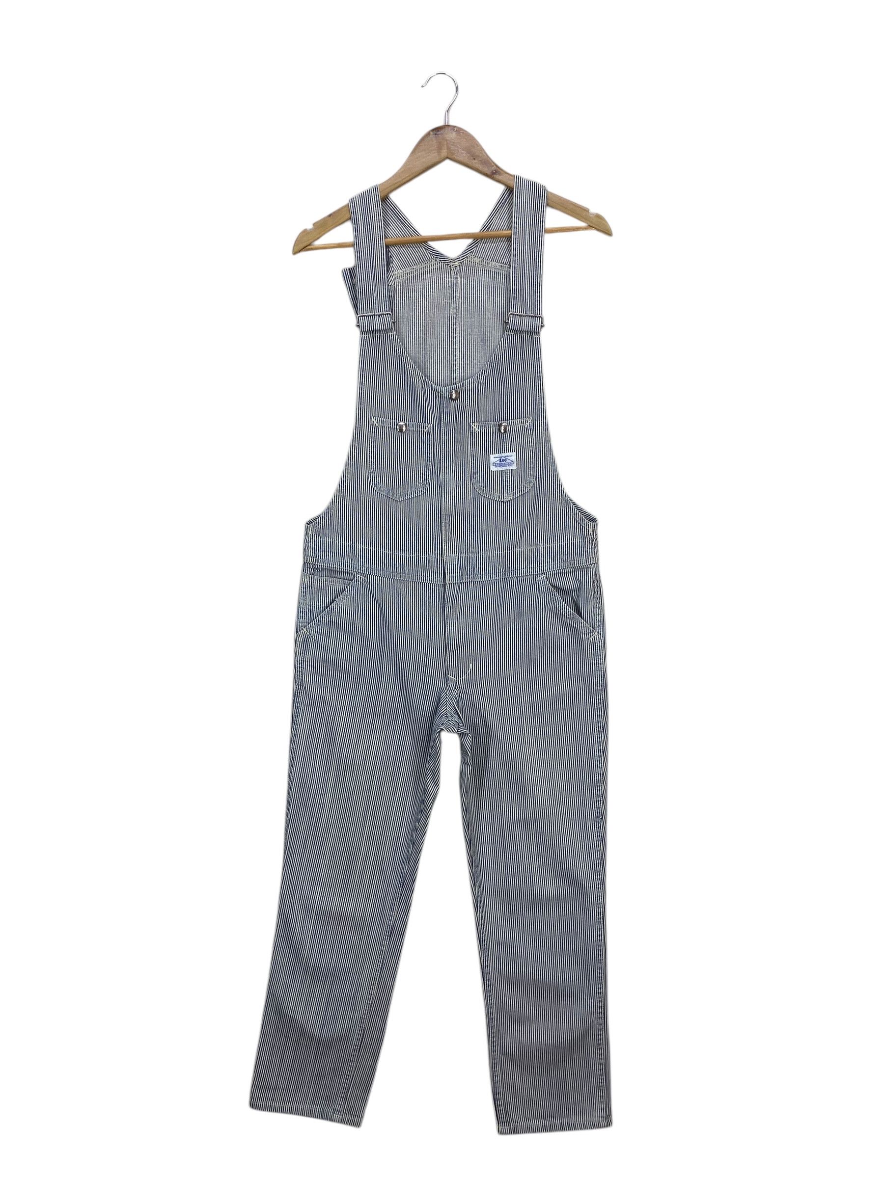 Japanese Brand × Lee Lee Stripes Denim Bib Overalls Hickory Workwear Size US 33 - 2 Thumbnail