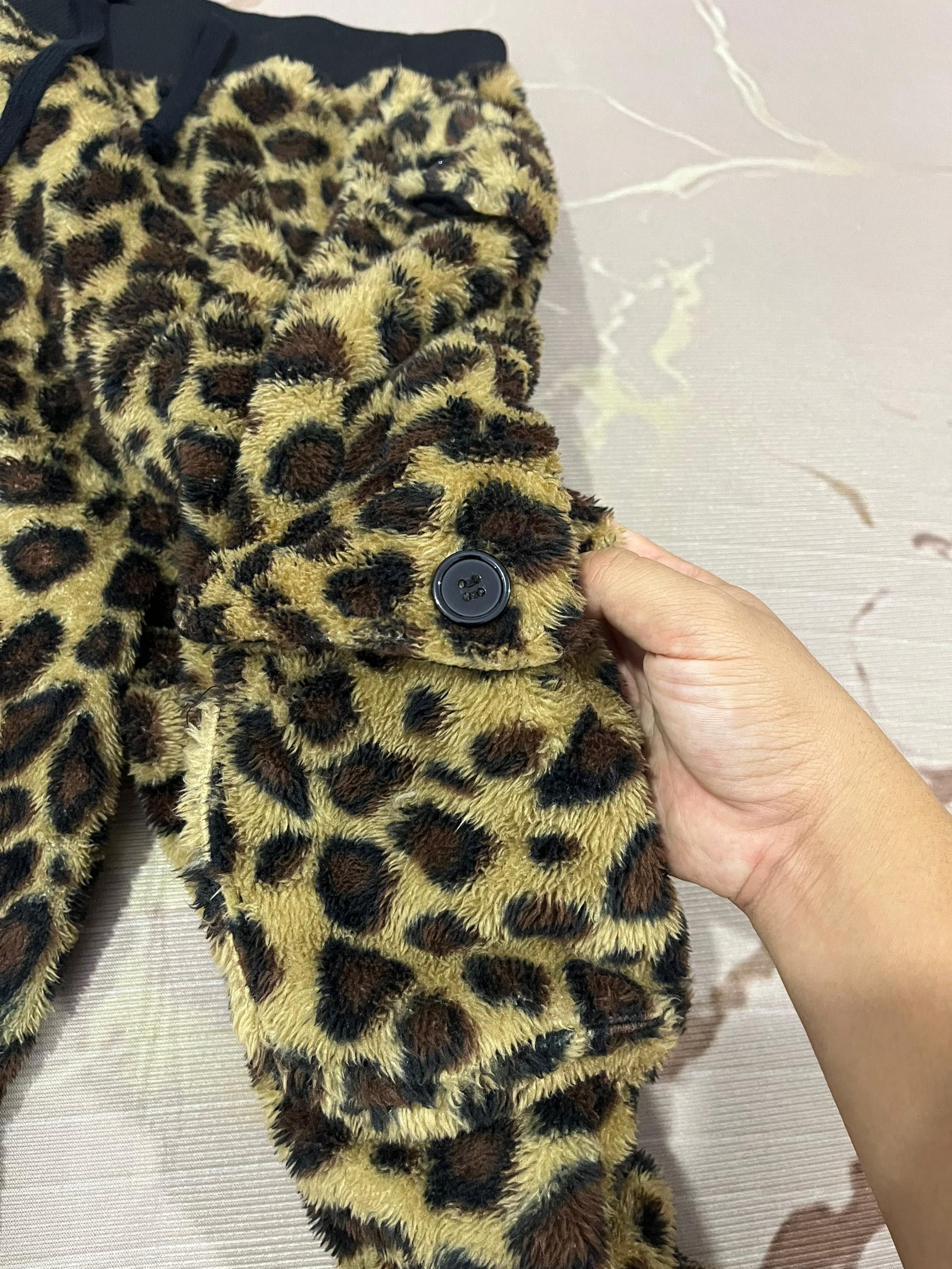 Japanese Brand Modish Gaze Leopard Faux Fur Cargo Jogger Pants M Size US 30 / EU 46 - 7 Thumbnail