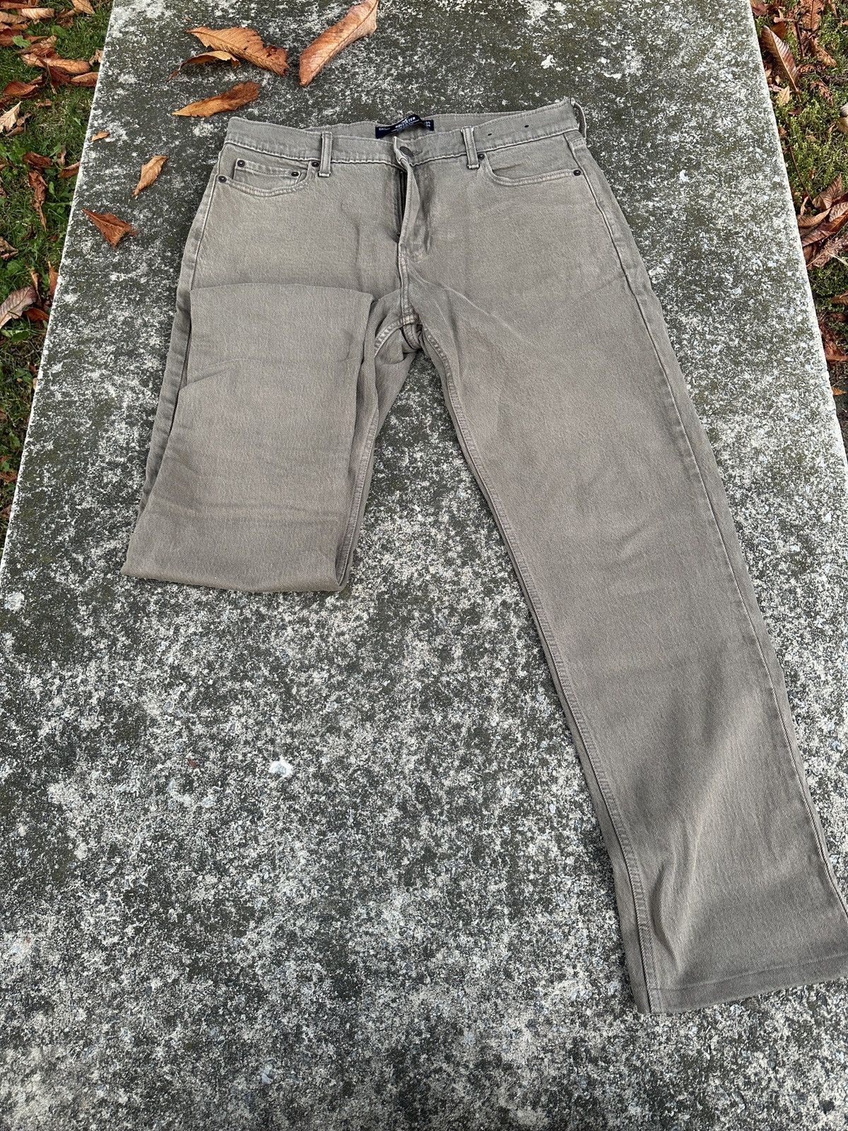 Hollister Khaki Greyish Hollister Co. Regular Fit Denim Jeans Size US 34 / EU 50 - 1 Thumbnail