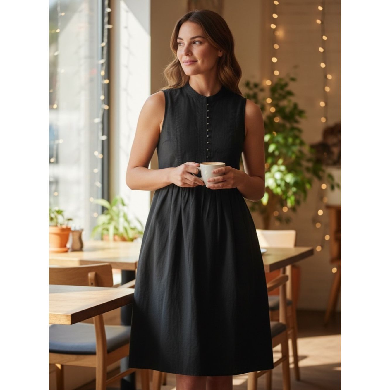 Theory Theory CYRENA PRISTINE Silk Cotton Black Mini Dress Size 2 Size XS / US 0-2 / IT 36-38 - 1 Thumbnail