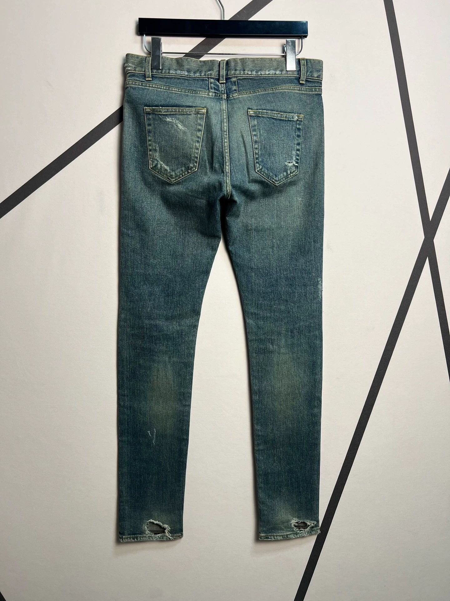 Saint Laurent Paris Authentic Saint Laurent SLP washed blue "Damage" jeans Size US 31 - 2 Thumbnail