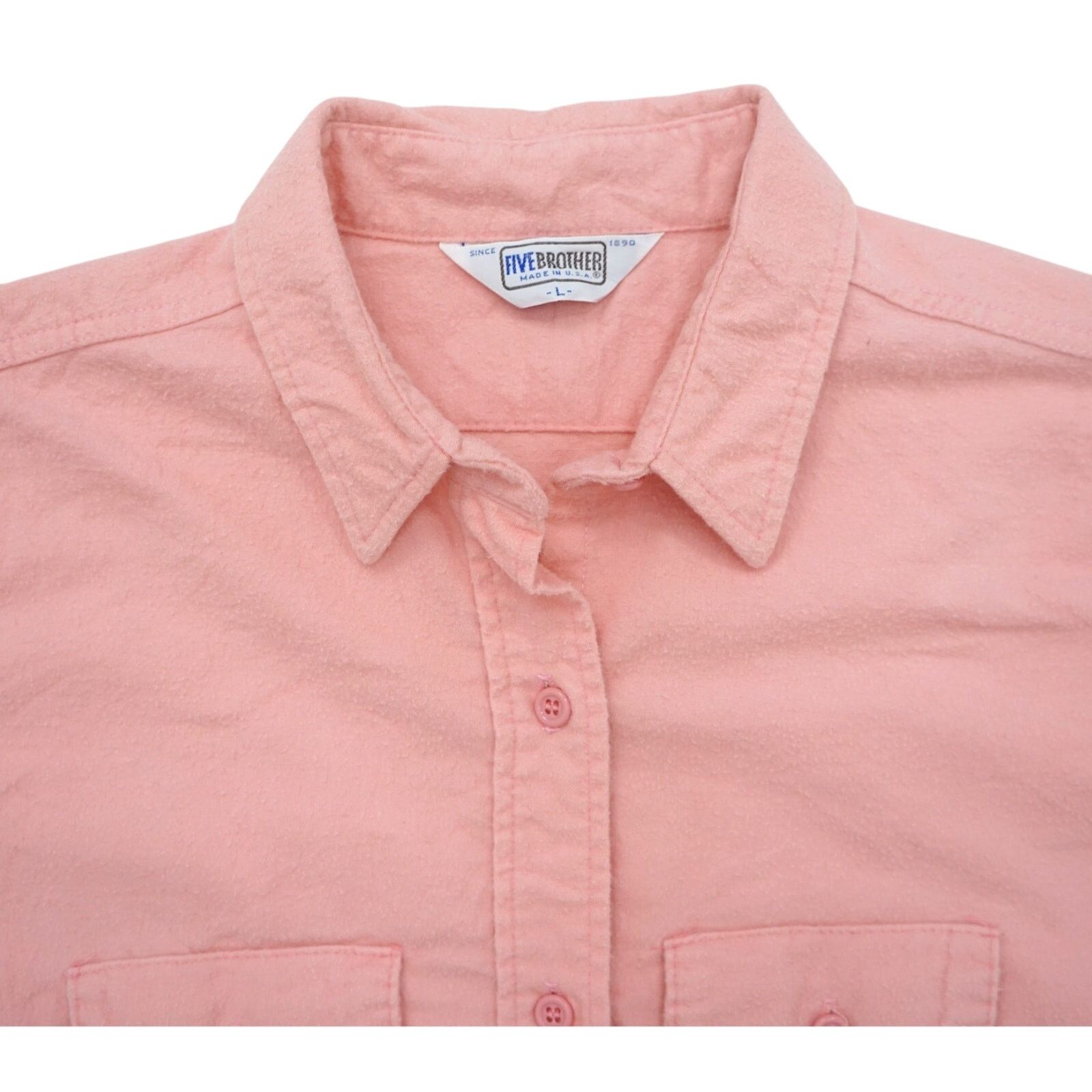 FiveBrother × Vintage Vintage 90s Five Brother Pink Flannel Work Shirt Mens Small Size US S / EU 44-46 / 1 - 3 Thumbnail