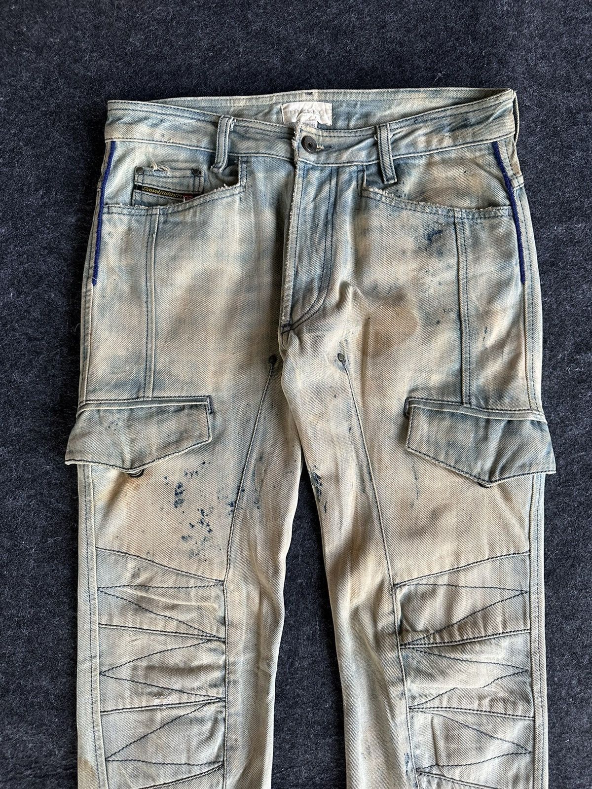 Diesel Diesel Biker Denim Dirty Mudwash Paint Design 30x34 D521 Size US 29 - 2 Thumbnail