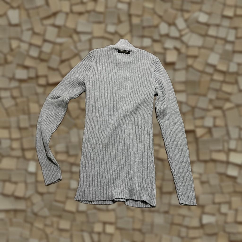 Vintage Ruff Hewn Shirt Women's Large Gray Full Zip Long Sleeve Knit Ribbed Modern Basic Casual Fall Spring Summer (Mens/Womens if applicable) Size L / US 10 / IT 46 - 1 Thumbnail