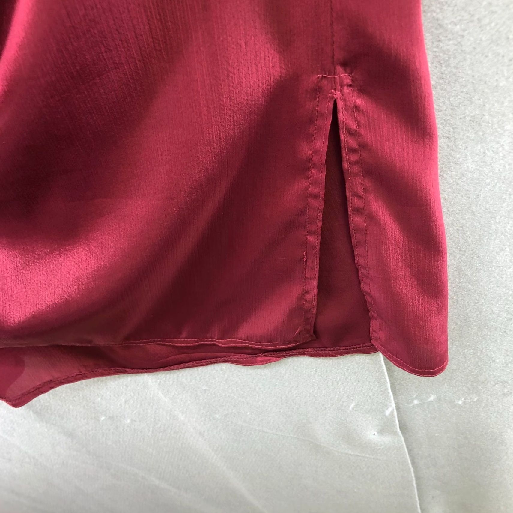 Vintage VTG Nightgown Womens L Satin Pajama Long Sleeve Red Union Made 1970s Vintage Nightgown Lounge Pajama Red Satin US Made Womens L Size L / US 10 / IT 46 - 7 Thumbnail