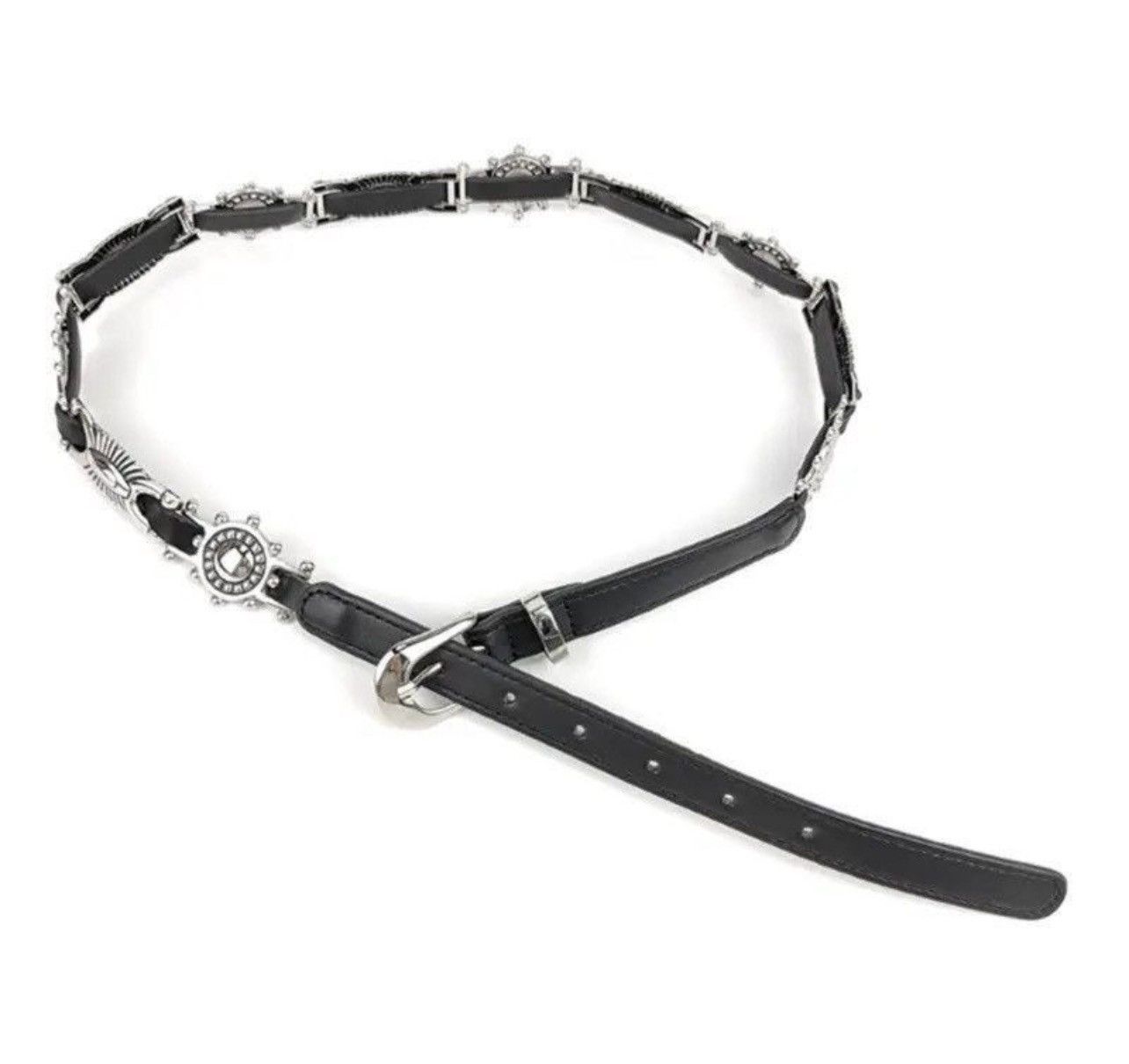 Japanese Brand × Vintage Outdoor punk rock multi pendant pu leather belt Size ONE SIZE - 3 Thumbnail