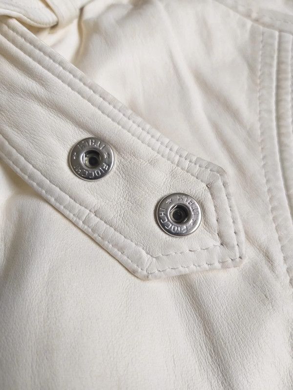 John Richmond John Richmond Leather Biker Jacket White Archive Y2K Size L / US 10 / IT 46 - 6 Thumbnail