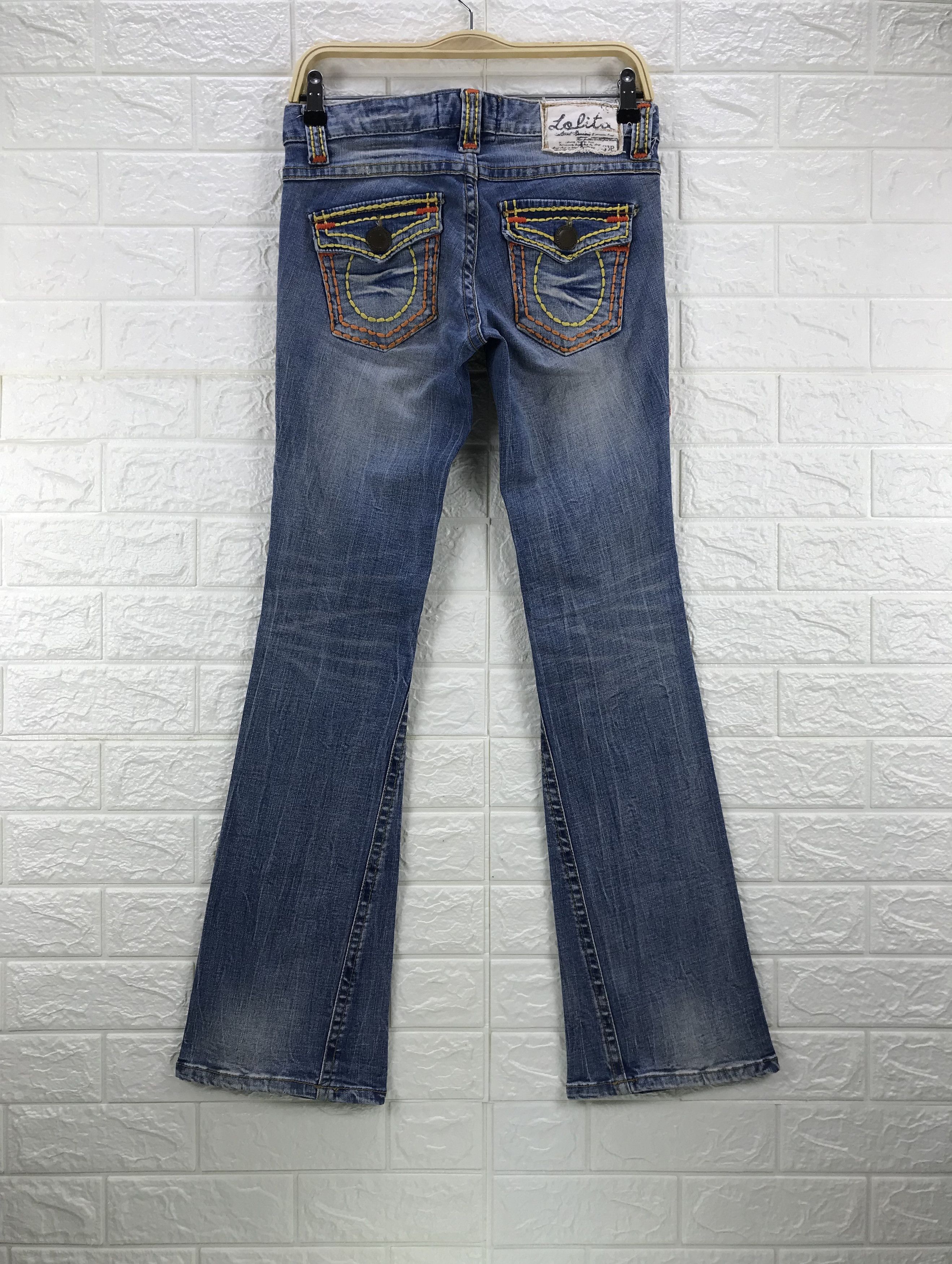 Japanese Brand Vintage Lolita Bell Bottom Washed Flare Jeans Size 28" / US 6 / IT 42 - 5 Thumbnail