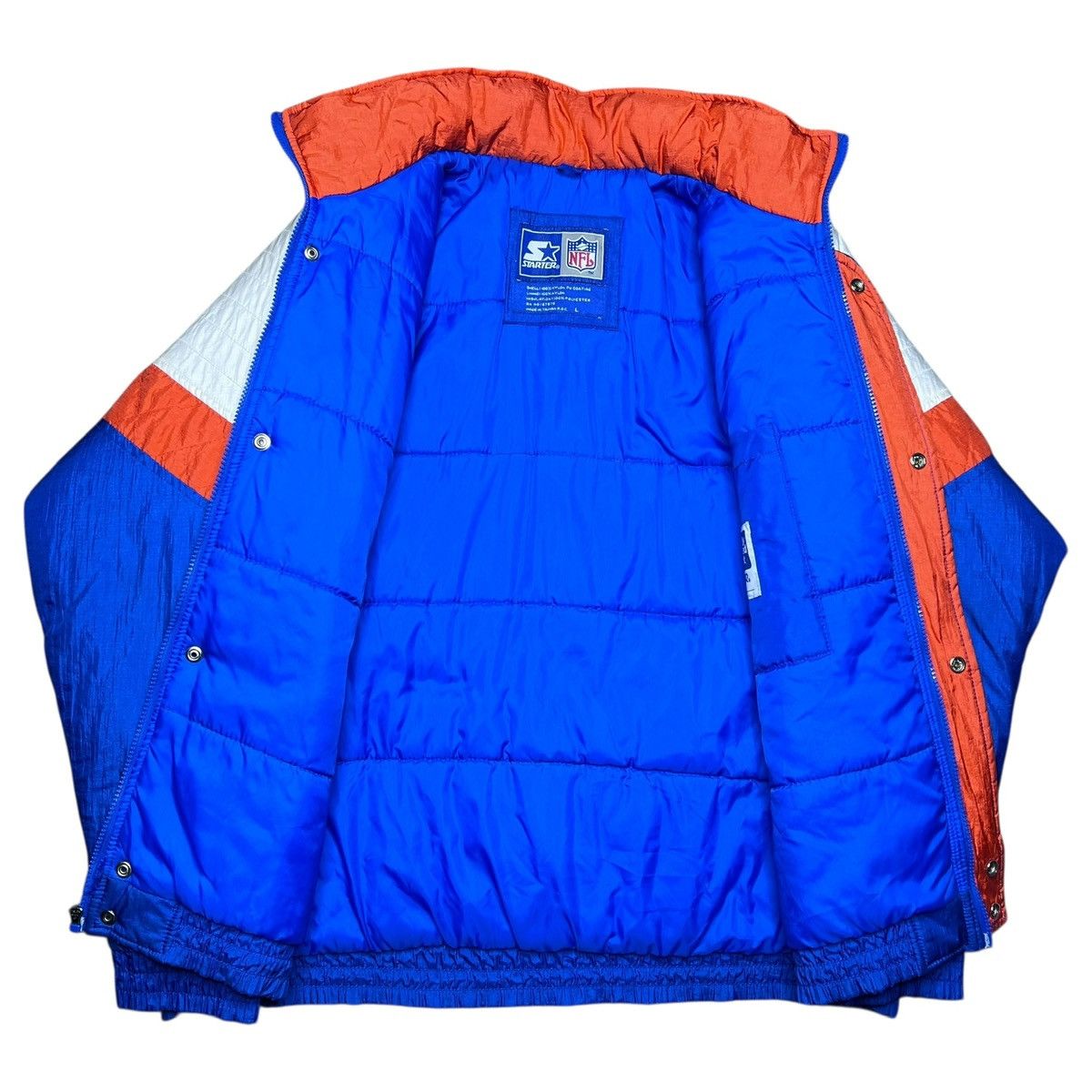 Starter Vintage 1990s NFL Denver Broncos Starter Blue Puffer Jacket Size US L / EU 52-54 / 3 - 3 Thumbnail