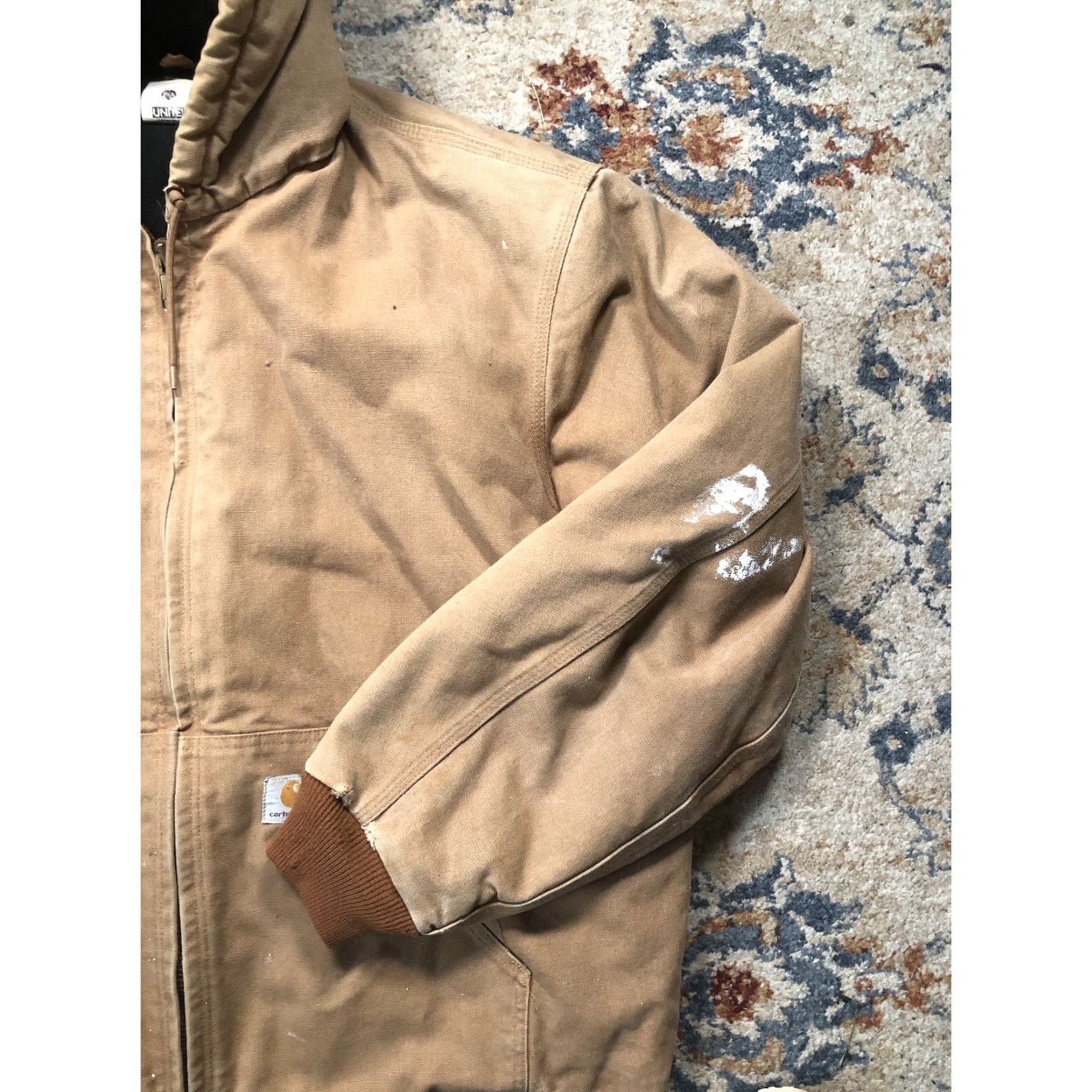 Carhartt VINTAGE Carhartt Jacket 2XL Brown Hooded Canvas Workwear Mens Bomber 90s USA Logo Zipper Size US XXL / EU 58 / 5 - 4 Thumbnail
