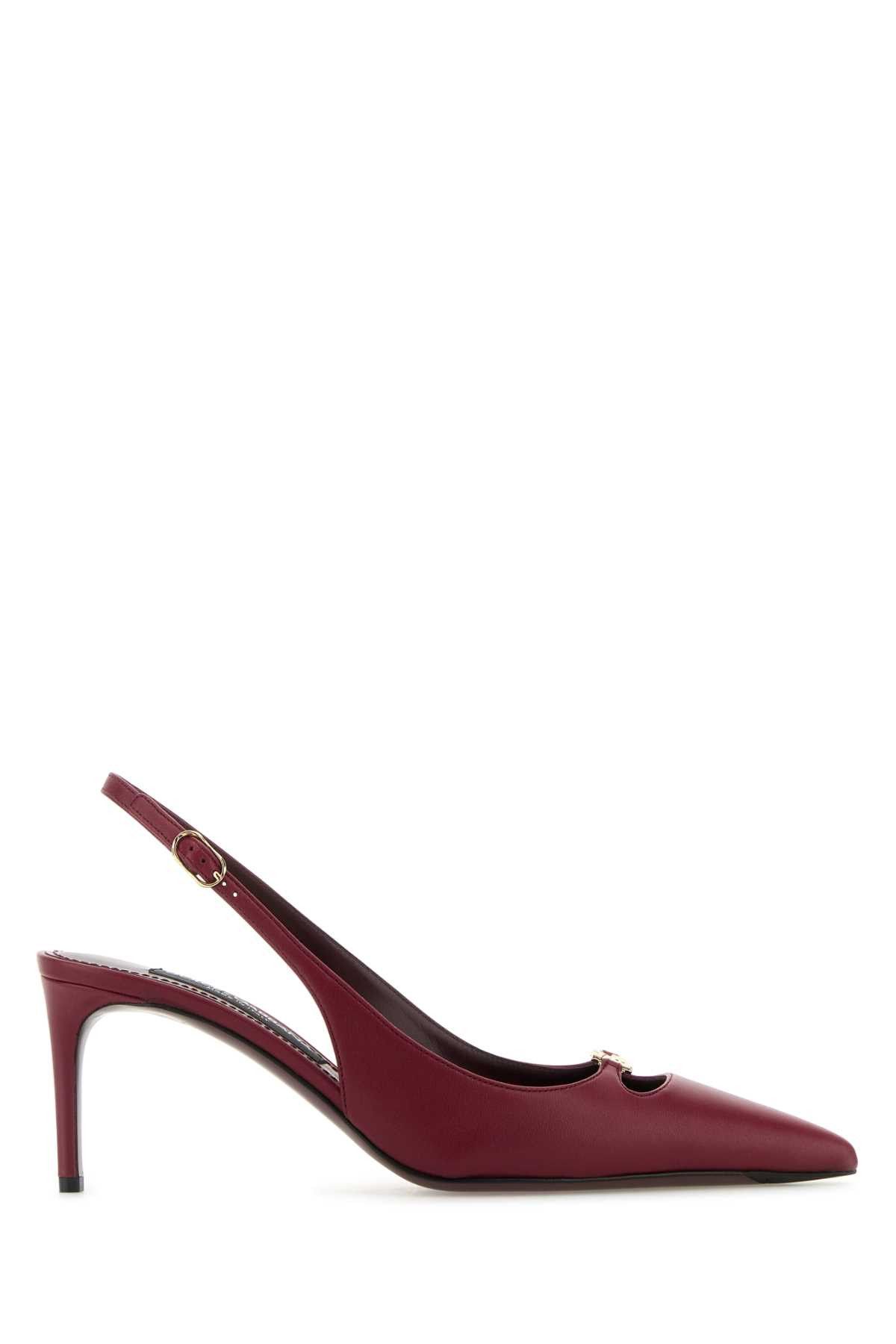 Dolce Gabbana Tyrian Purple Leather Lollo Pumps Shoes, Women's (Size 8)