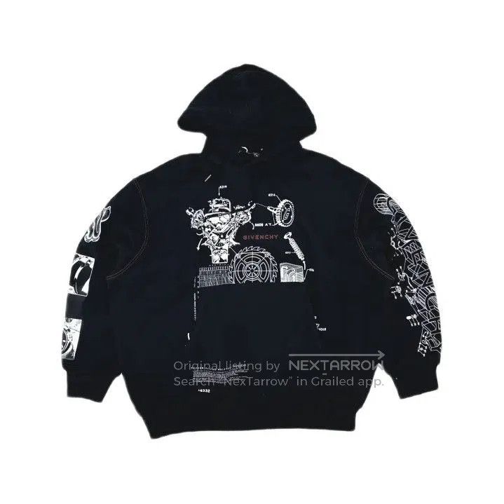 Givenchy Givenchy Logo Tech Print Men's Hooded Sweatshirt. Size US S / EU 44-46 / 1 - 2 Thumbnail