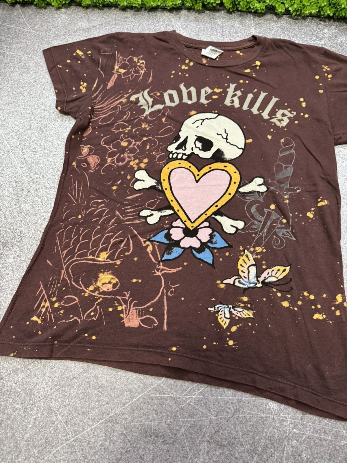 Ed Hardy Ed Hardy Christian Audigier Skull Love Kills Slowly T-shirt Size L / US 10 / IT 46 - 15 Thumbnail