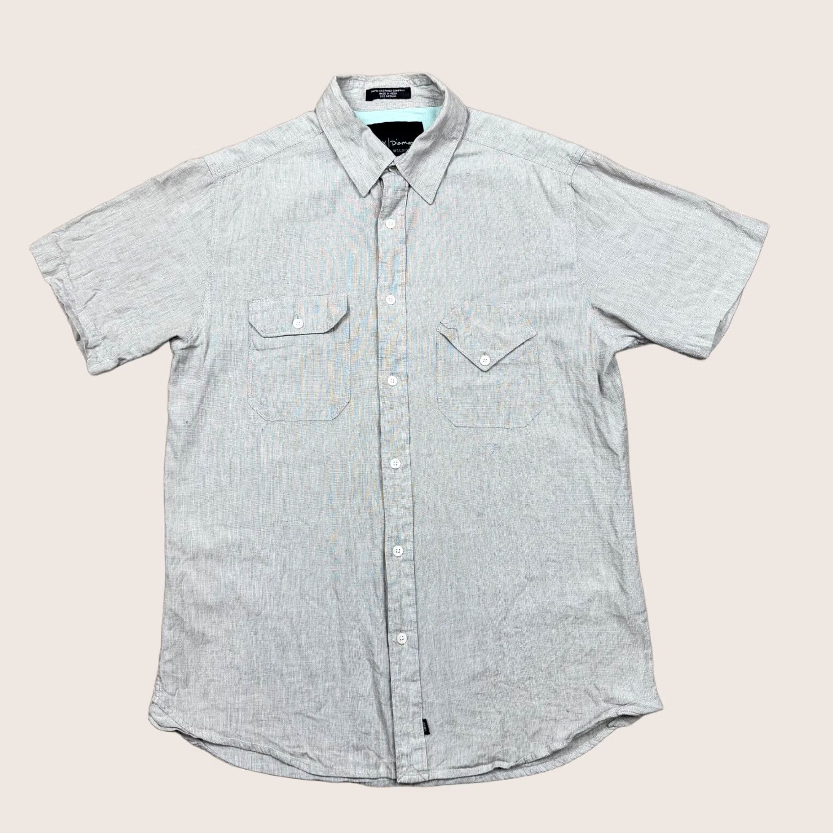 Diamond Supply Co. Diamond x Matix Button Up Shirt Size M Gray Short Sleeve Skater Size US M / EU 48-50 / 2 - 1 Thumbnail